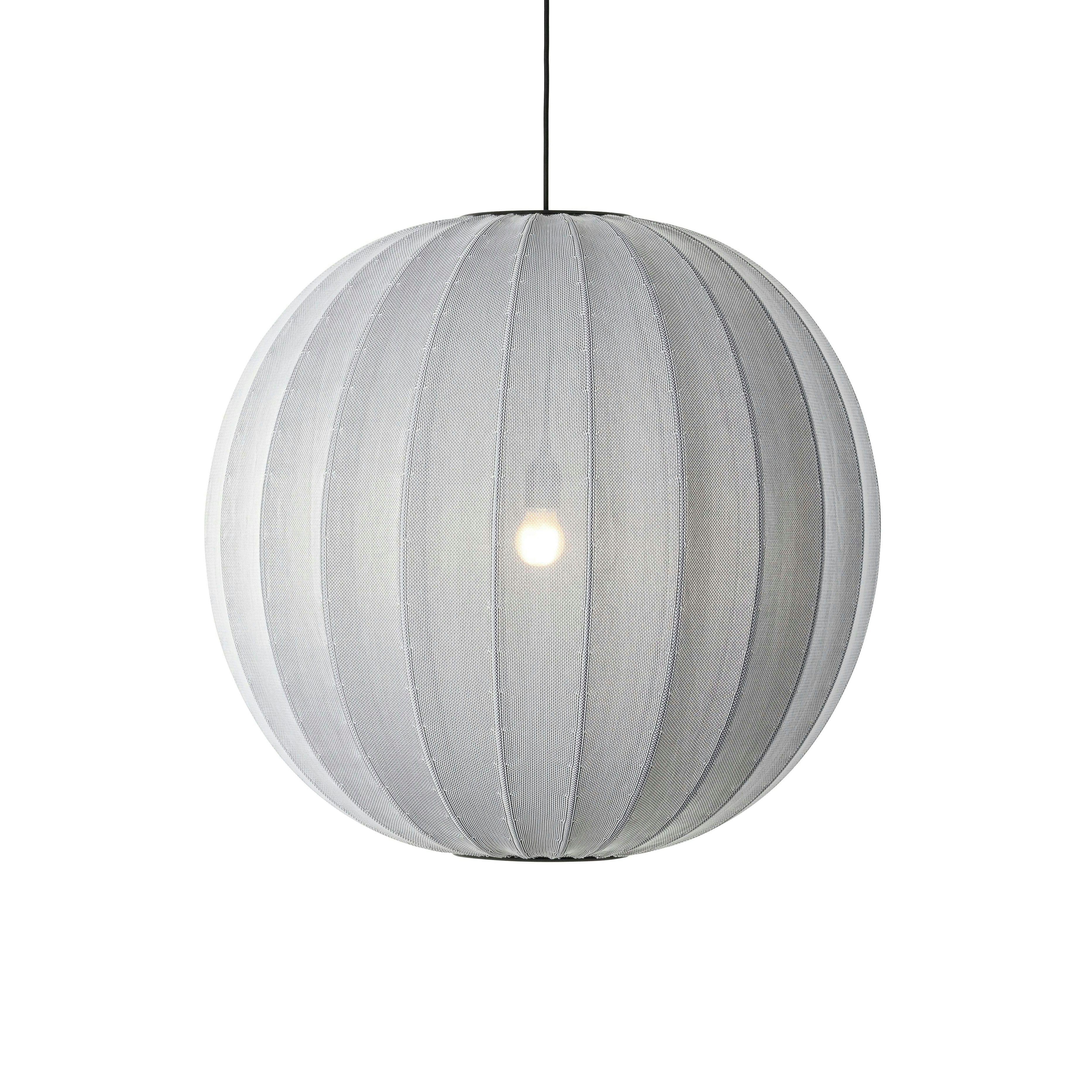 Strick-auf runde hängende Lampe grau