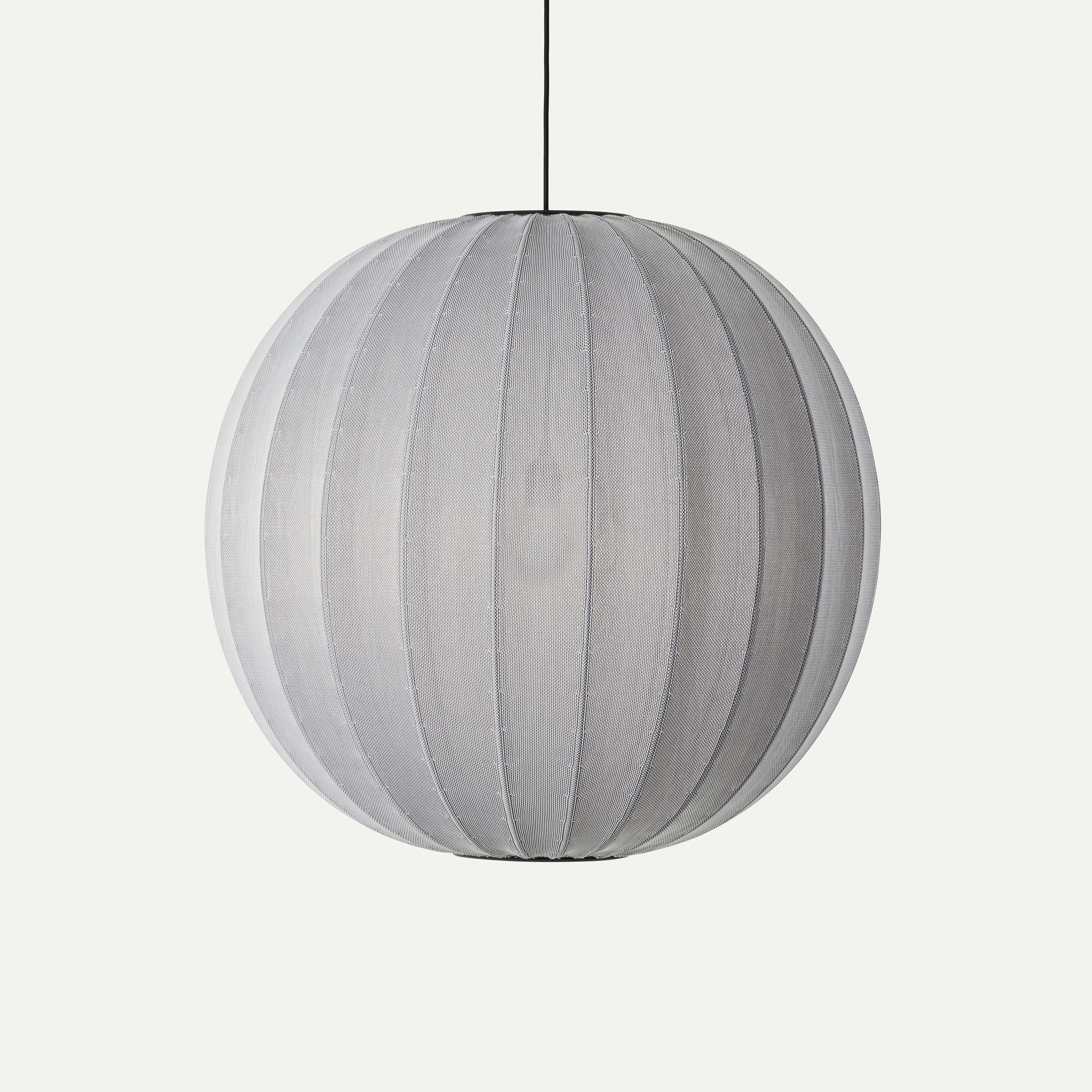Strick-auf runde hängende Lampe grau