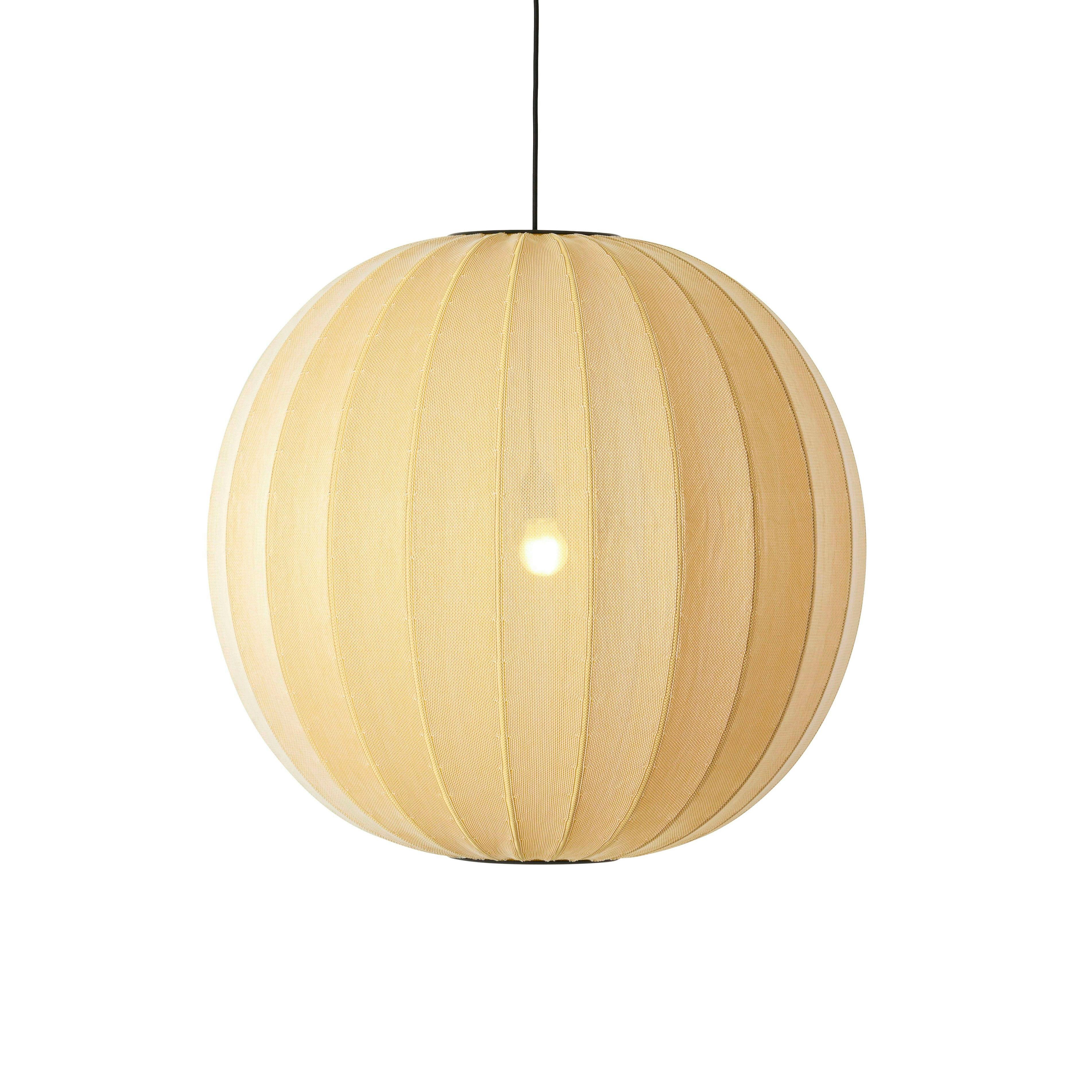 Strick-auf runde hängende Lampe gelb