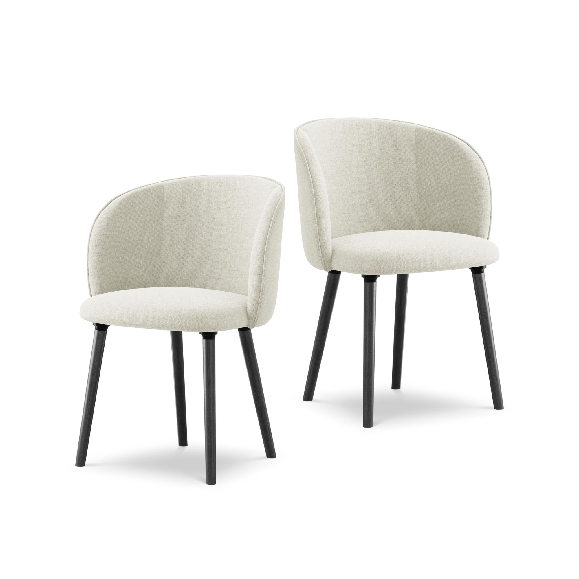 Stuhl MAIA beige mit schwarzem Eichenfuß