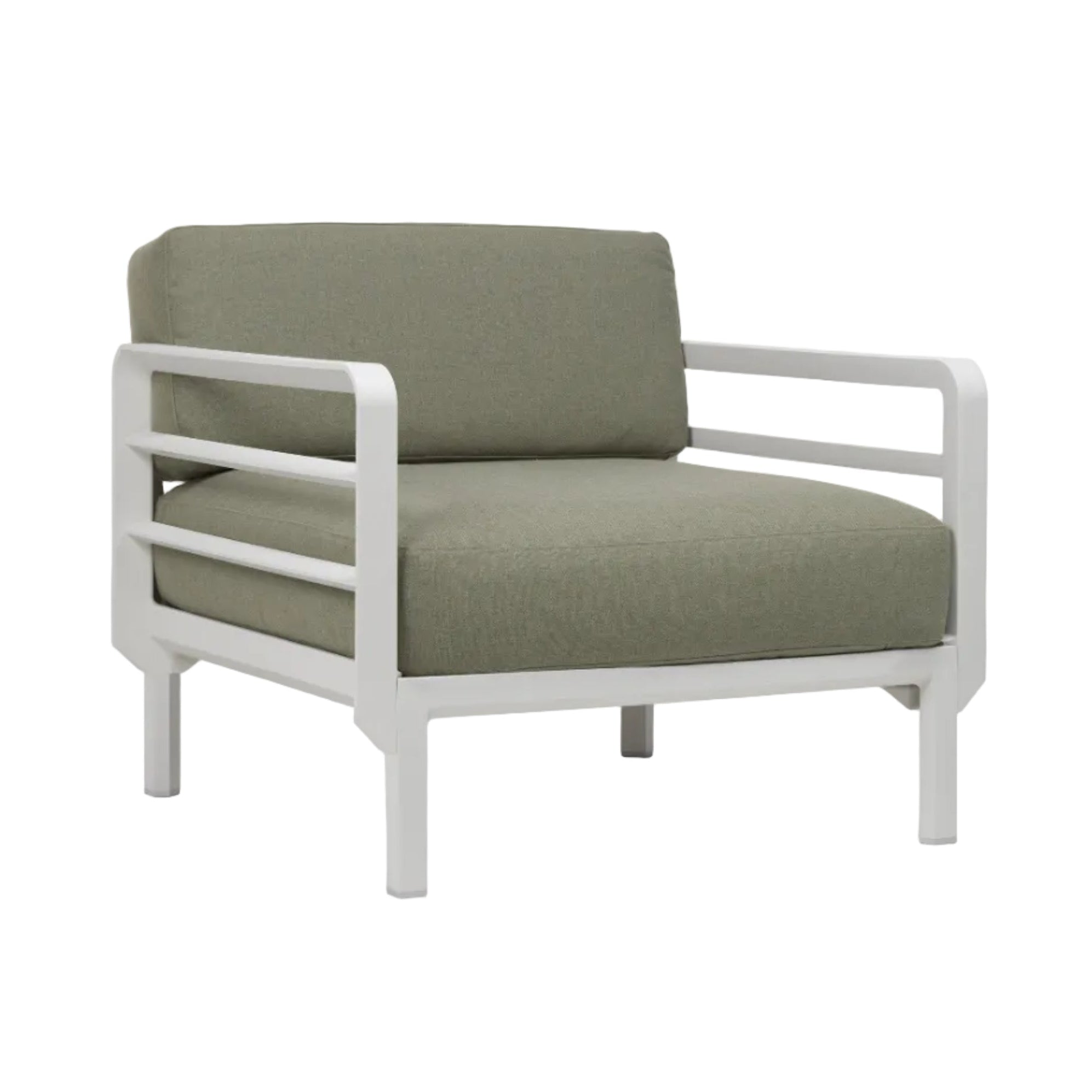 Outdoor Armchair MAXIMO Thyme Green with Chalk Base