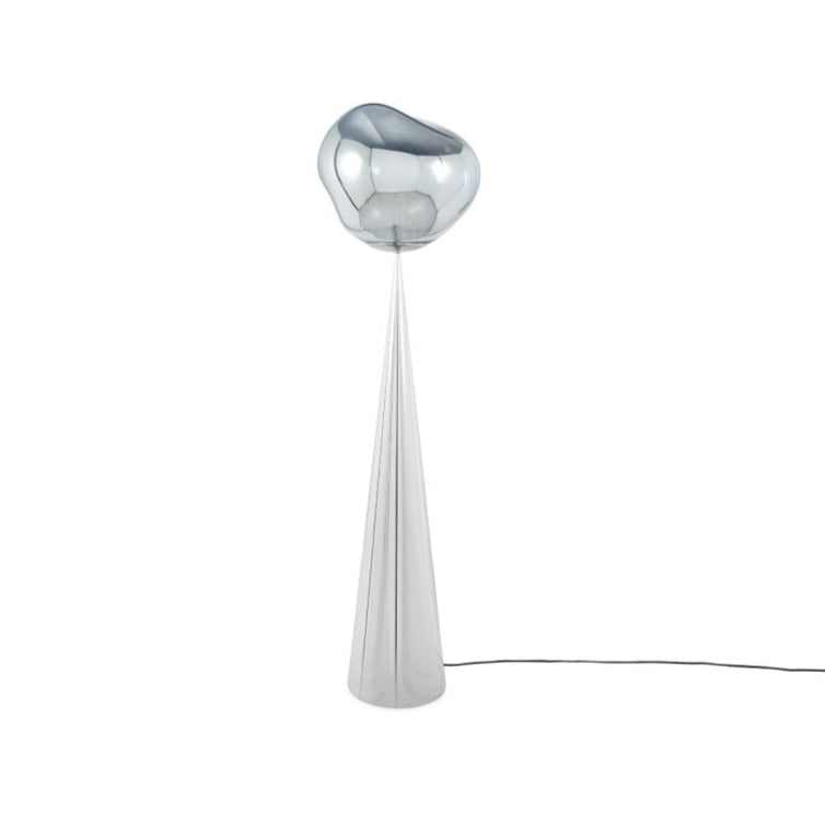 Stehlampe MELT FAT CONE silber mit silbernem Sockel