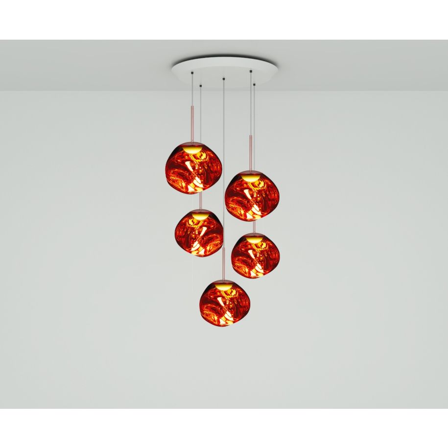 Lampa wisząca MELT ROUND miedziany – szkło i metal