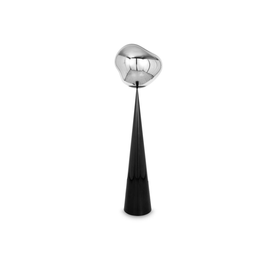 MELT FAT CONE Silver Floor Lamp with Black Base