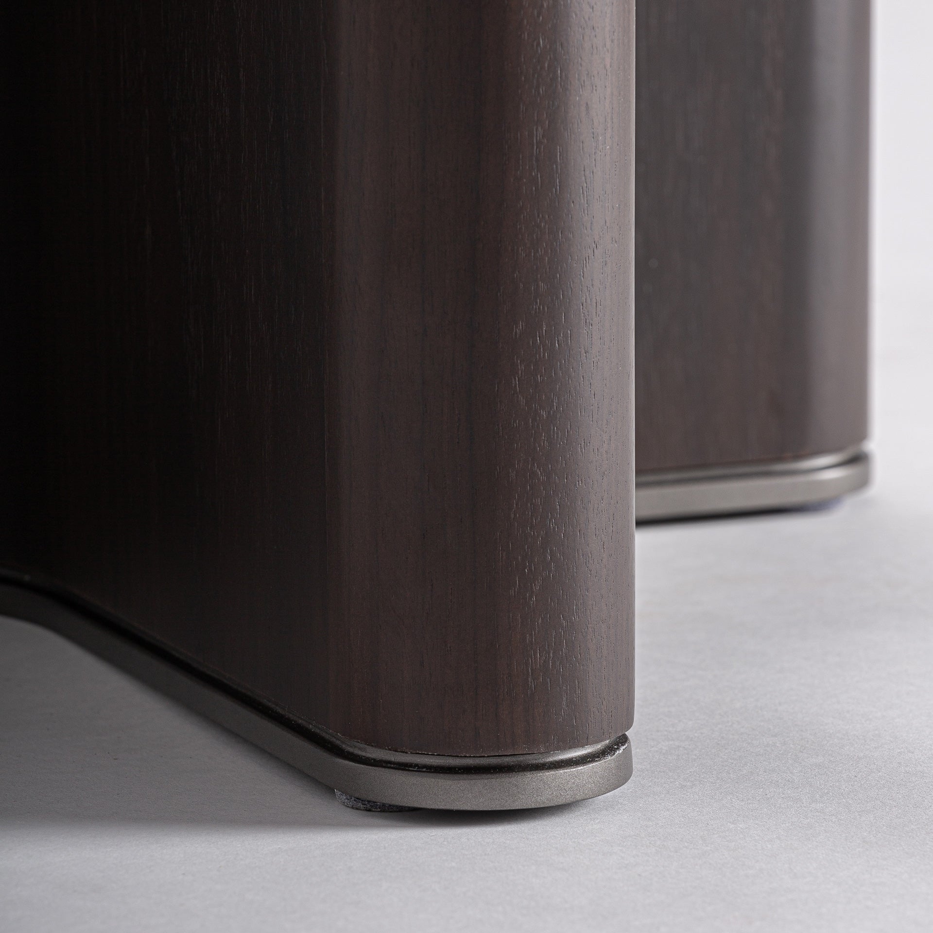 BRANSBY Side Table in Dark Ash Wood with Glass Top