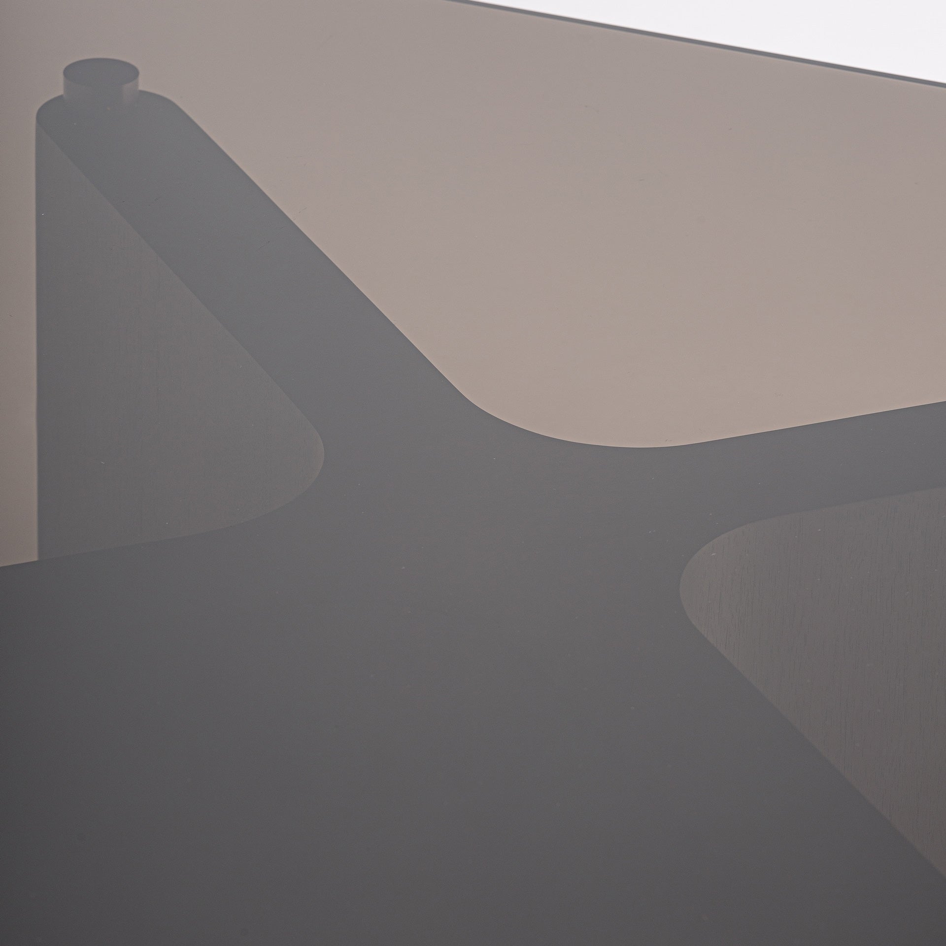 BRANSBY Side Table in Dark Ash Wood with Glass Top