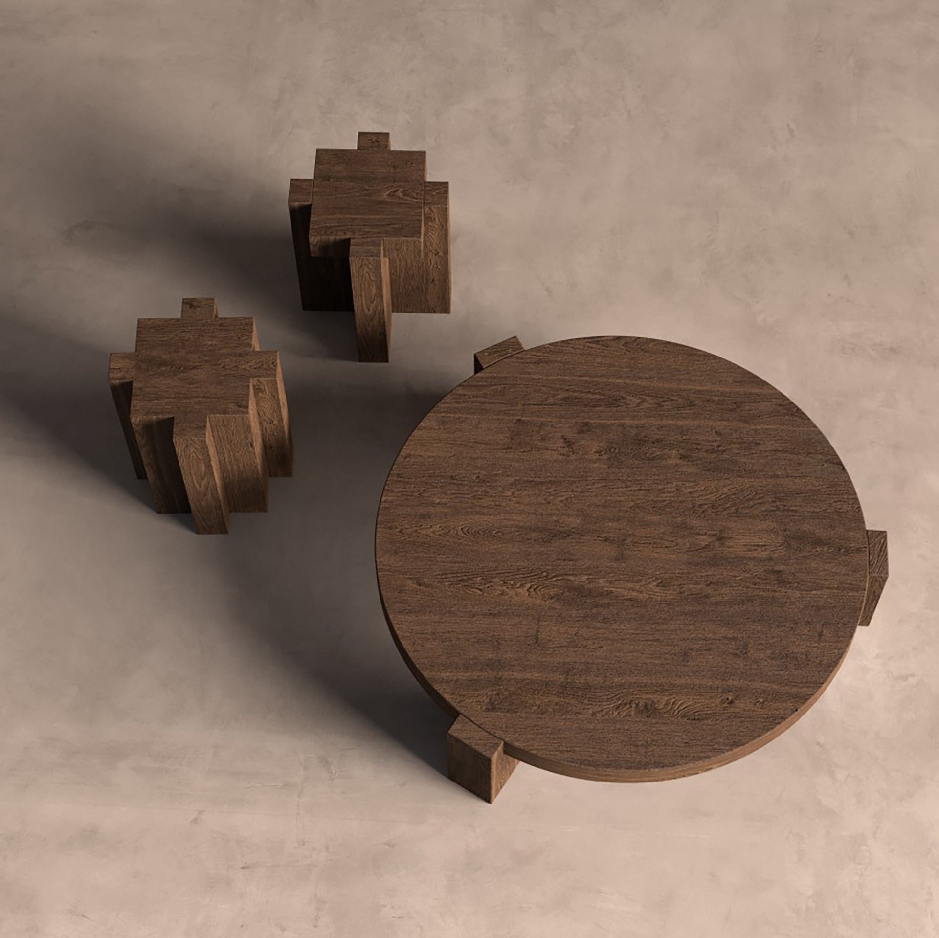 Beistelltisch BRUTALIST aus recyceltem Holz