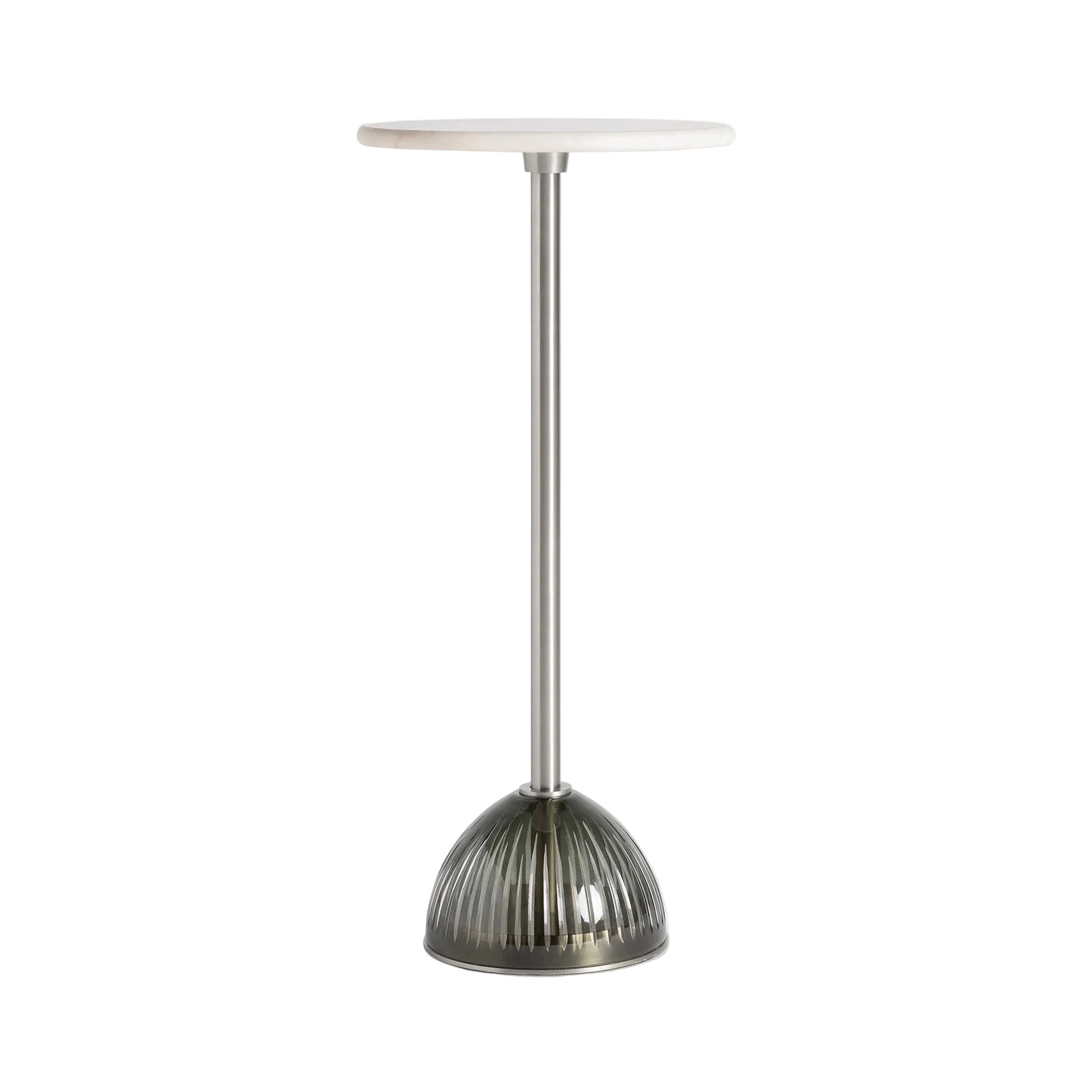 Beistelltisch MURANO graues Glas mit Marmorplatte