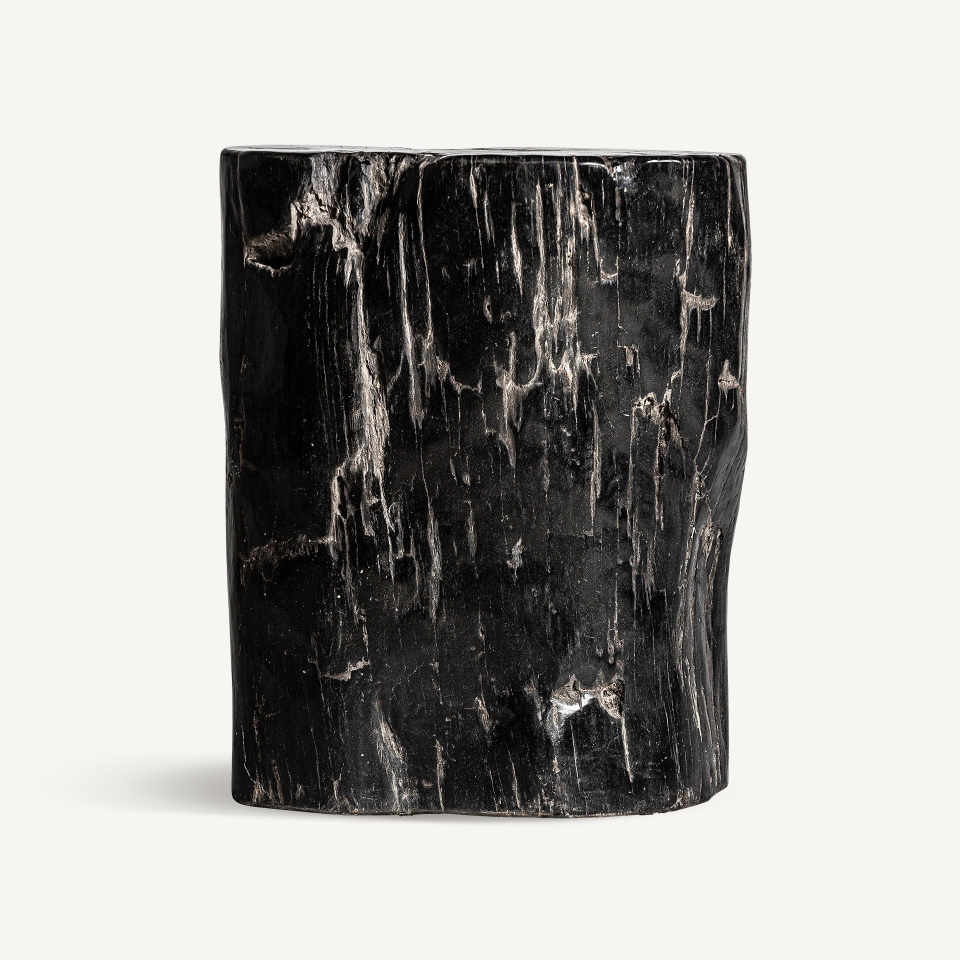 Beistelltisch TELTI schwarzes, versteinertes Holz