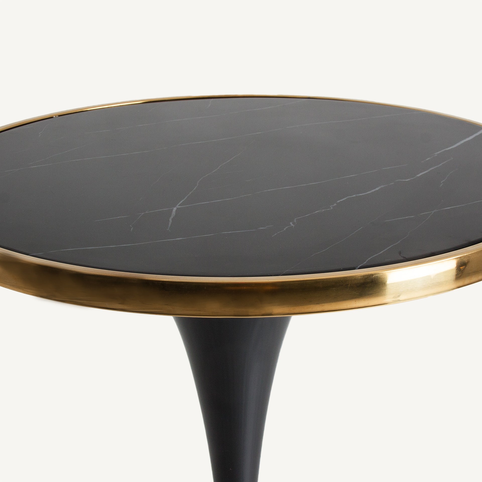 Runder Bar Tisch THAN schwarz mit Gold