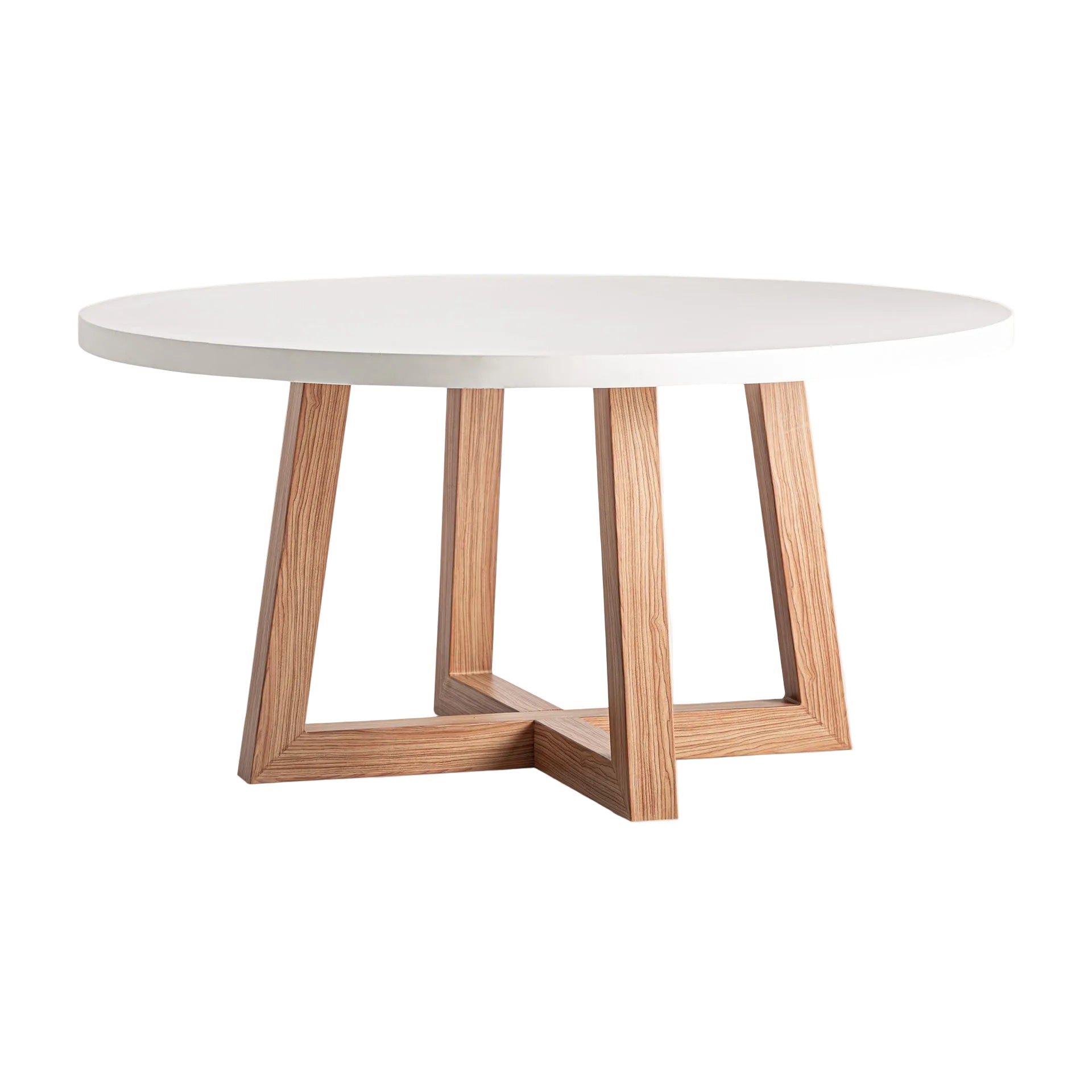 KOSHENA Round Outdoor Table with Concrete Top and Aluminum Base