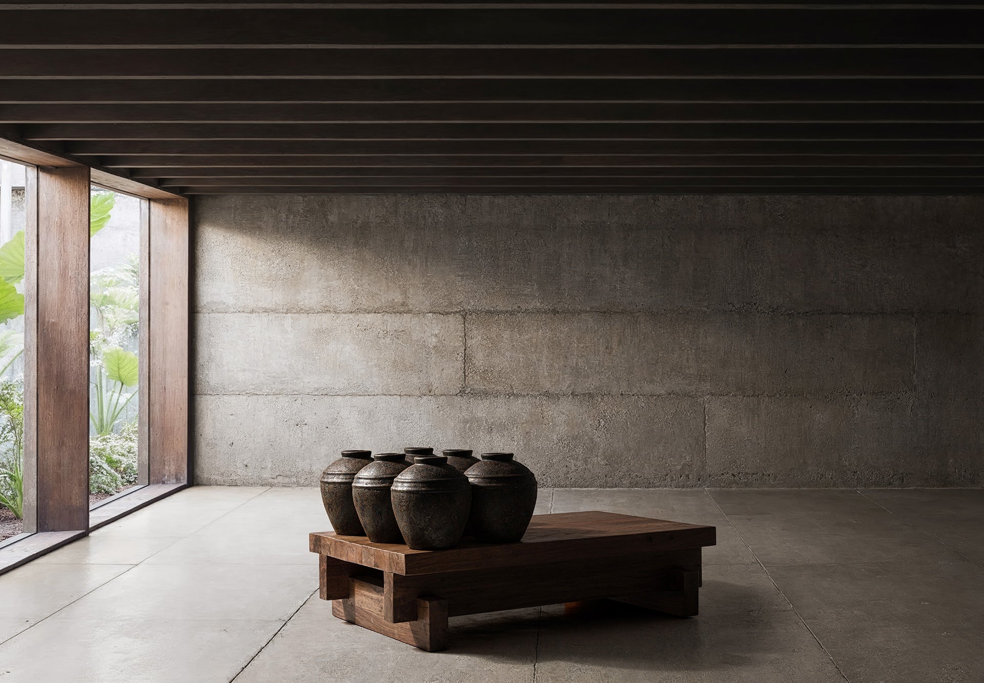 Kaffeetisch BRUTALIST aus recyceltem Holz