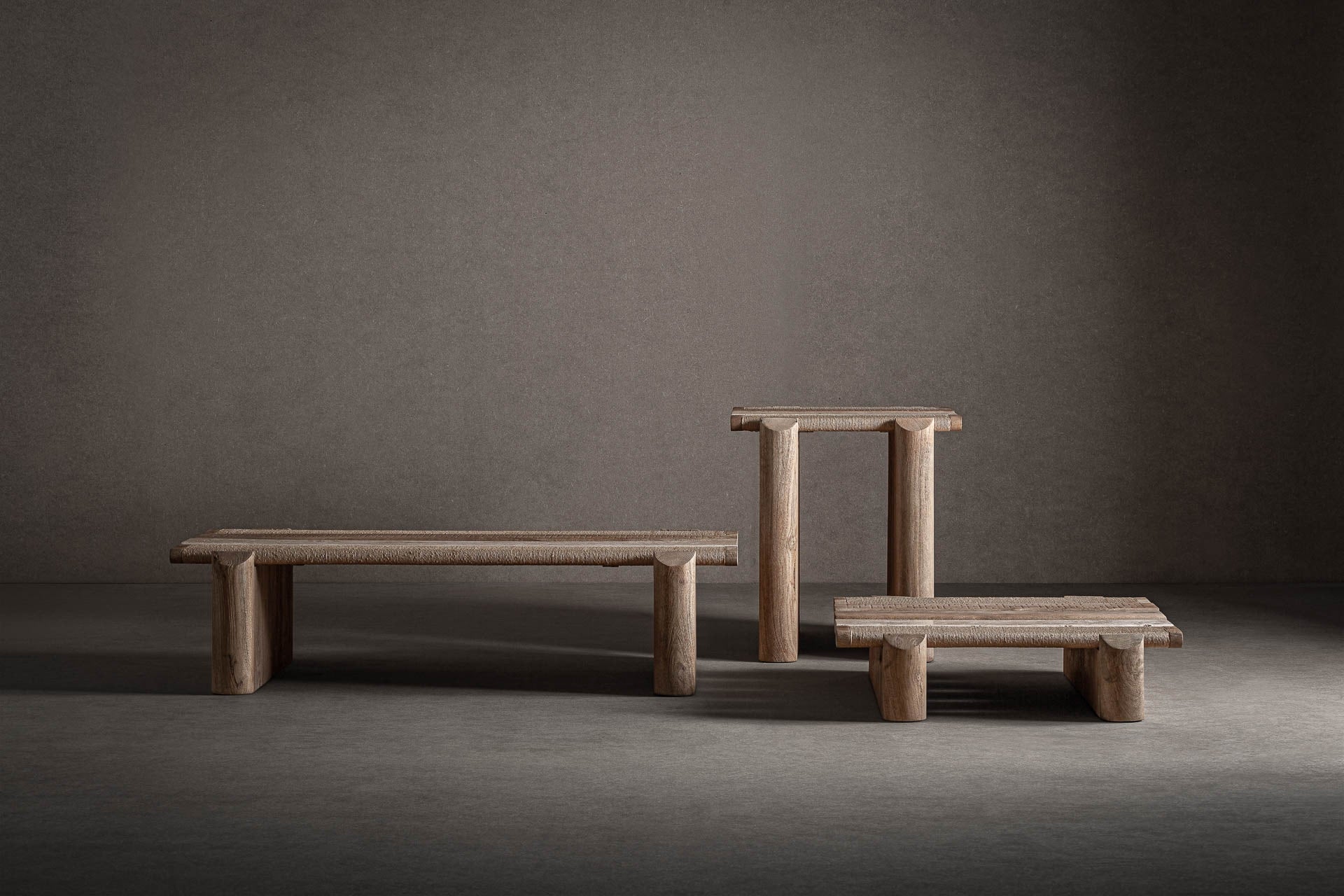 Kaffeetisch JACQUARD aus Mangoholz mit Marmor