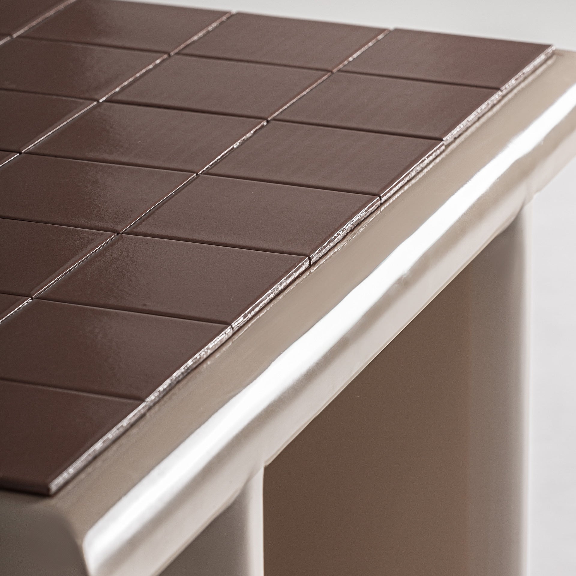 Kaffeetisch KURTEN beige mit braunem Akzent