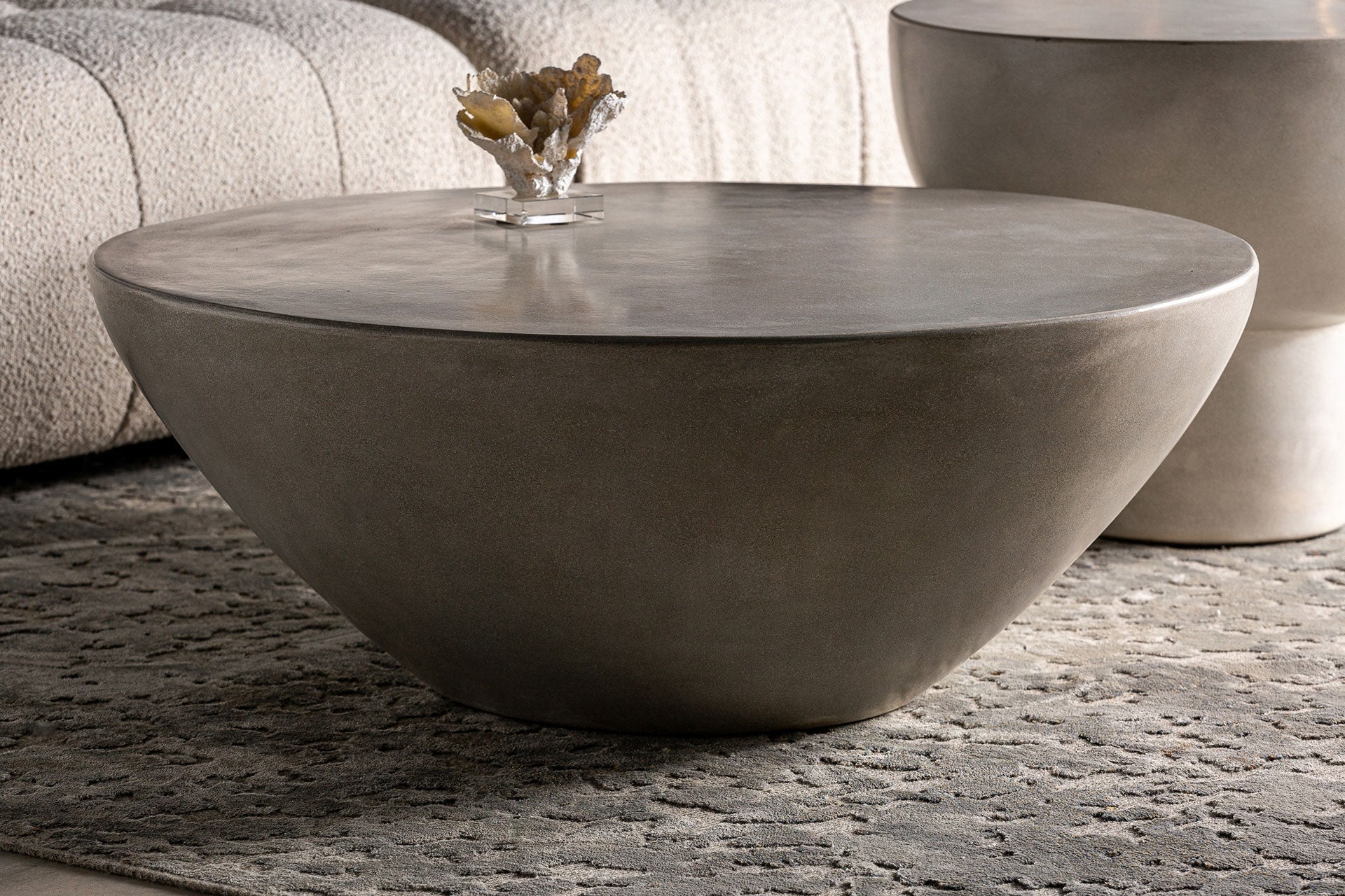 Gray Round Coffee Table TELFS