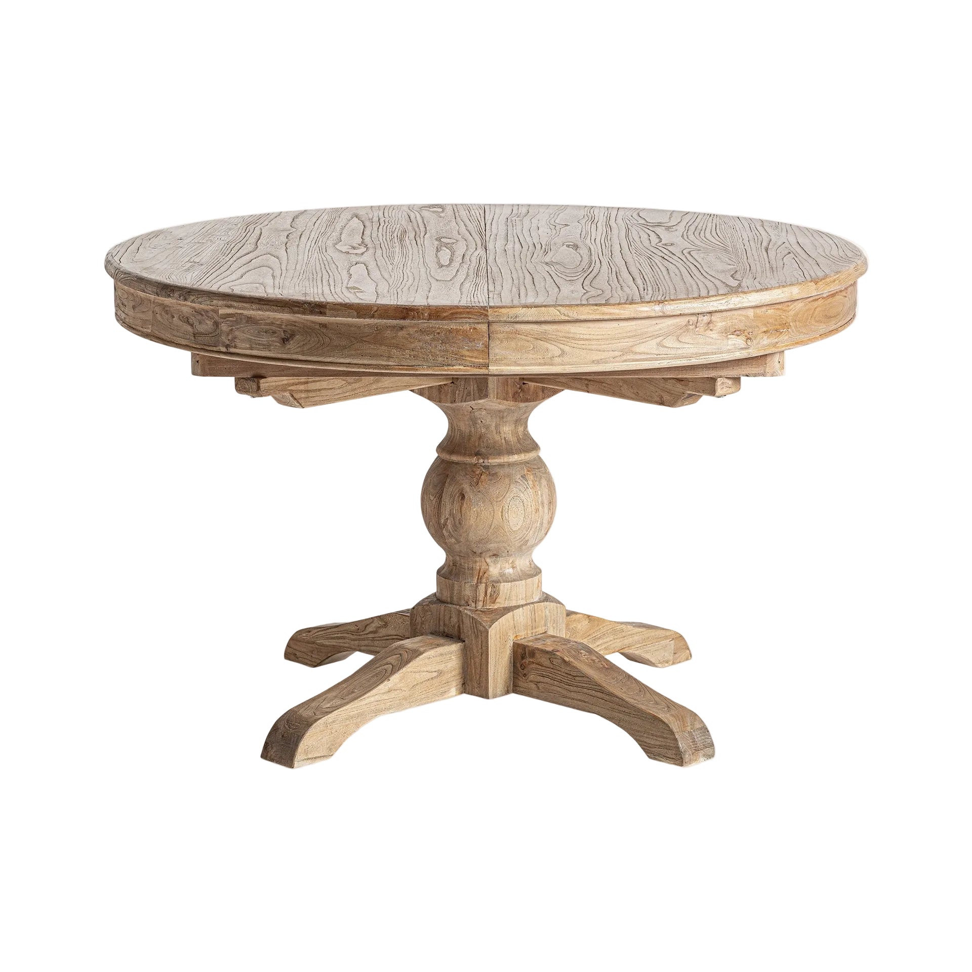 SONVIGO Round Extendable Table, Recycled Ash Wood