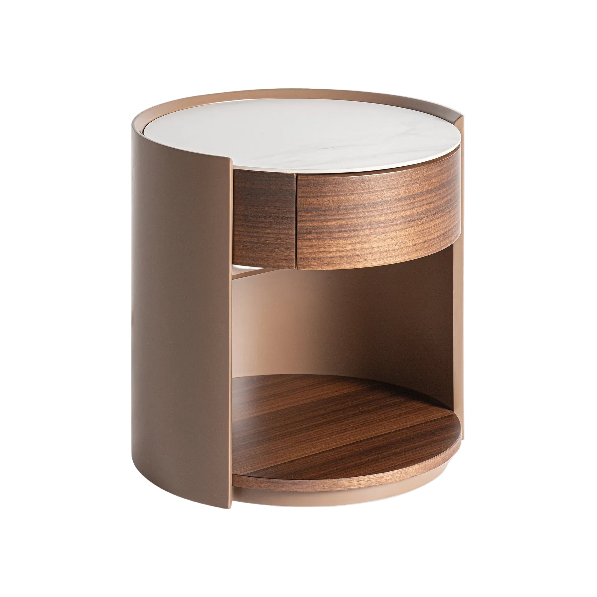 GISWIL Nightstand with Eucalyptus Veneer and Beige Finish