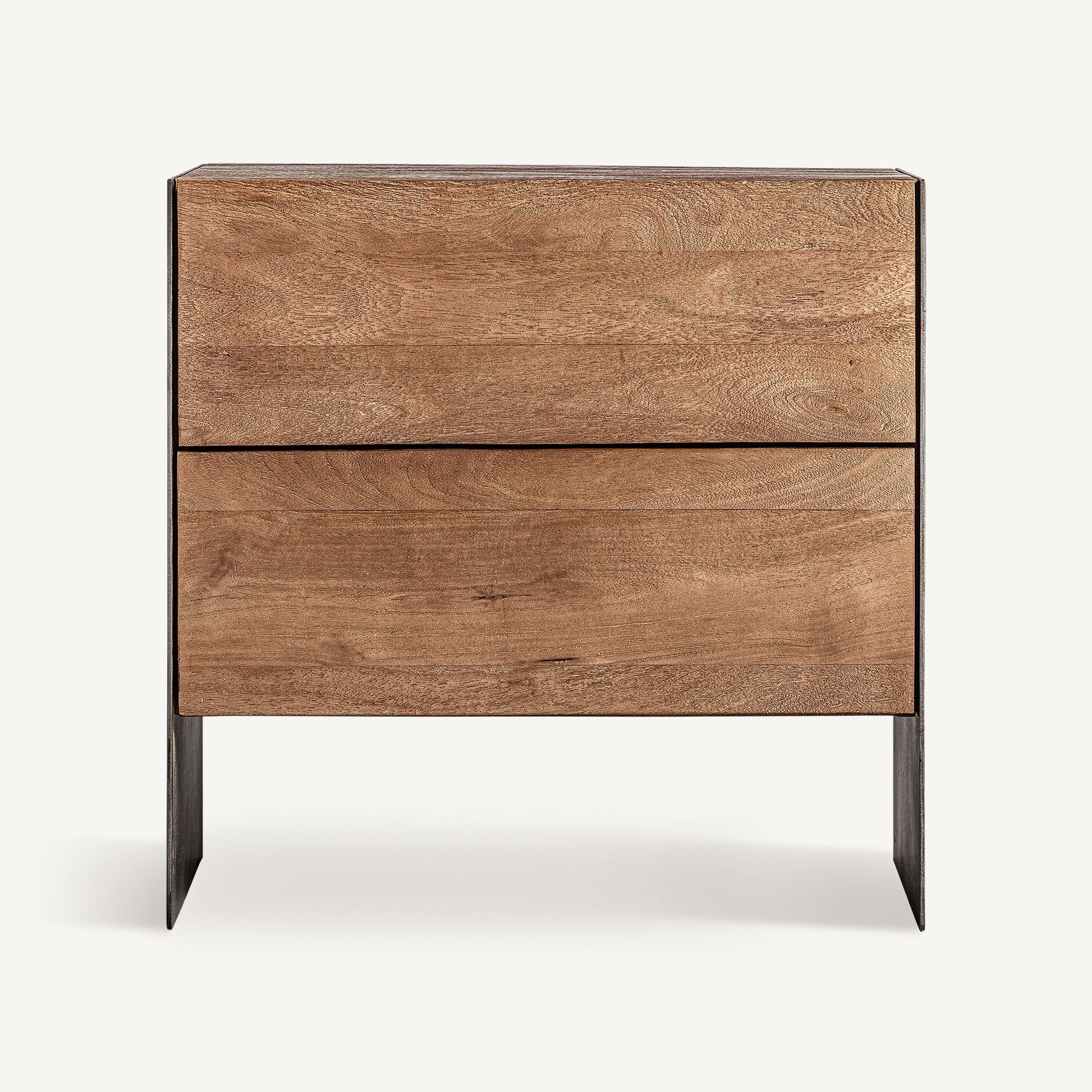 KILLEANY Nightstand in Mango Wood with Metal Finish