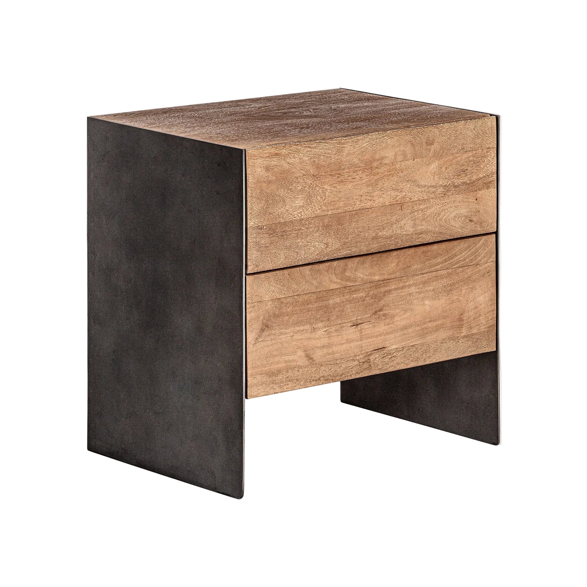 KILLEANY Nightstand in Mango Wood with Metal Finish