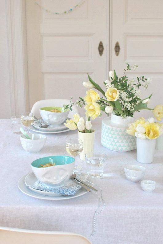 Miska GRINNING biały z pistacjowym wnętrzem 58products Eye on Design