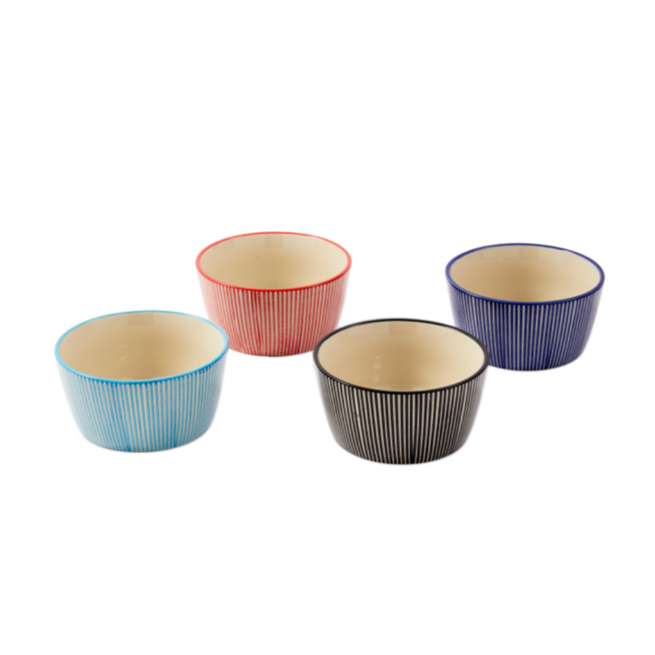 MARINE STRIPED bowl set colorful stoneware
