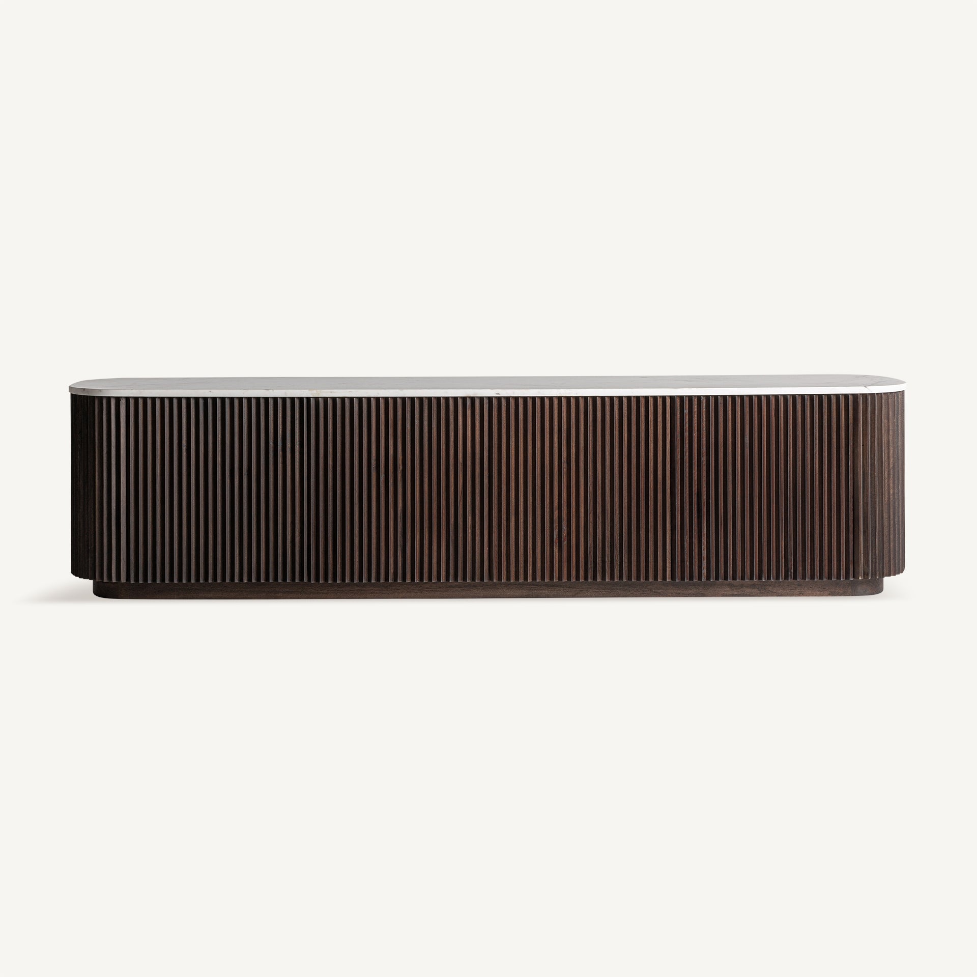 RTV-Sideboard CENVES aus Mangoholz mit Marmorplatte