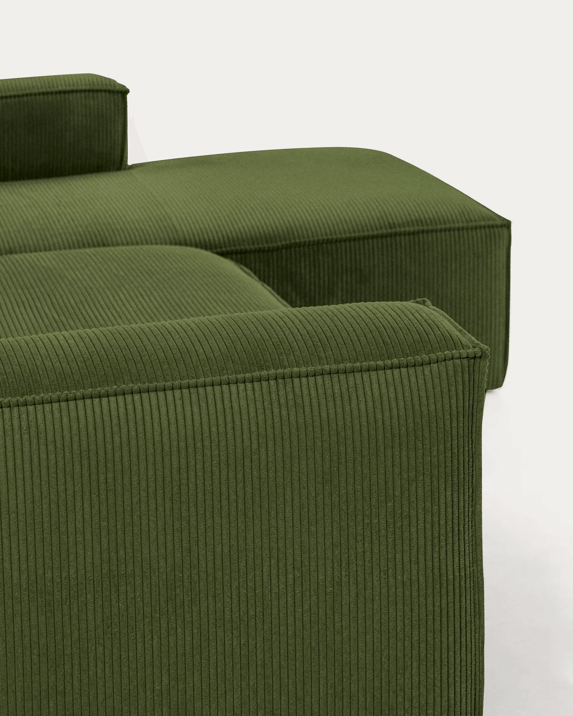 Narożnik 3-osobowy BLOK zielony sztruks La Forma Eye on Design