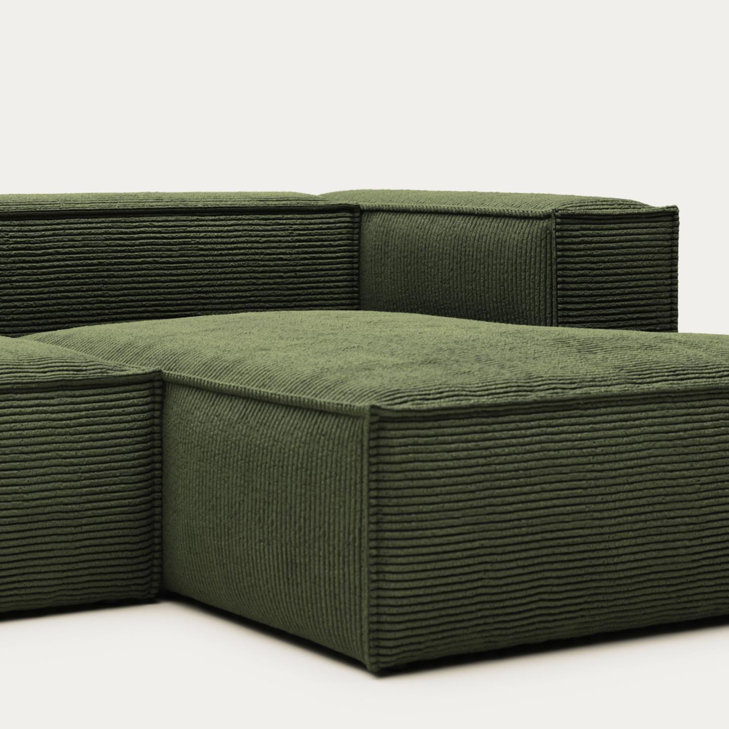 Narożnik 3-osobowy BLOK zielony sztruks La Forma Eye on Design