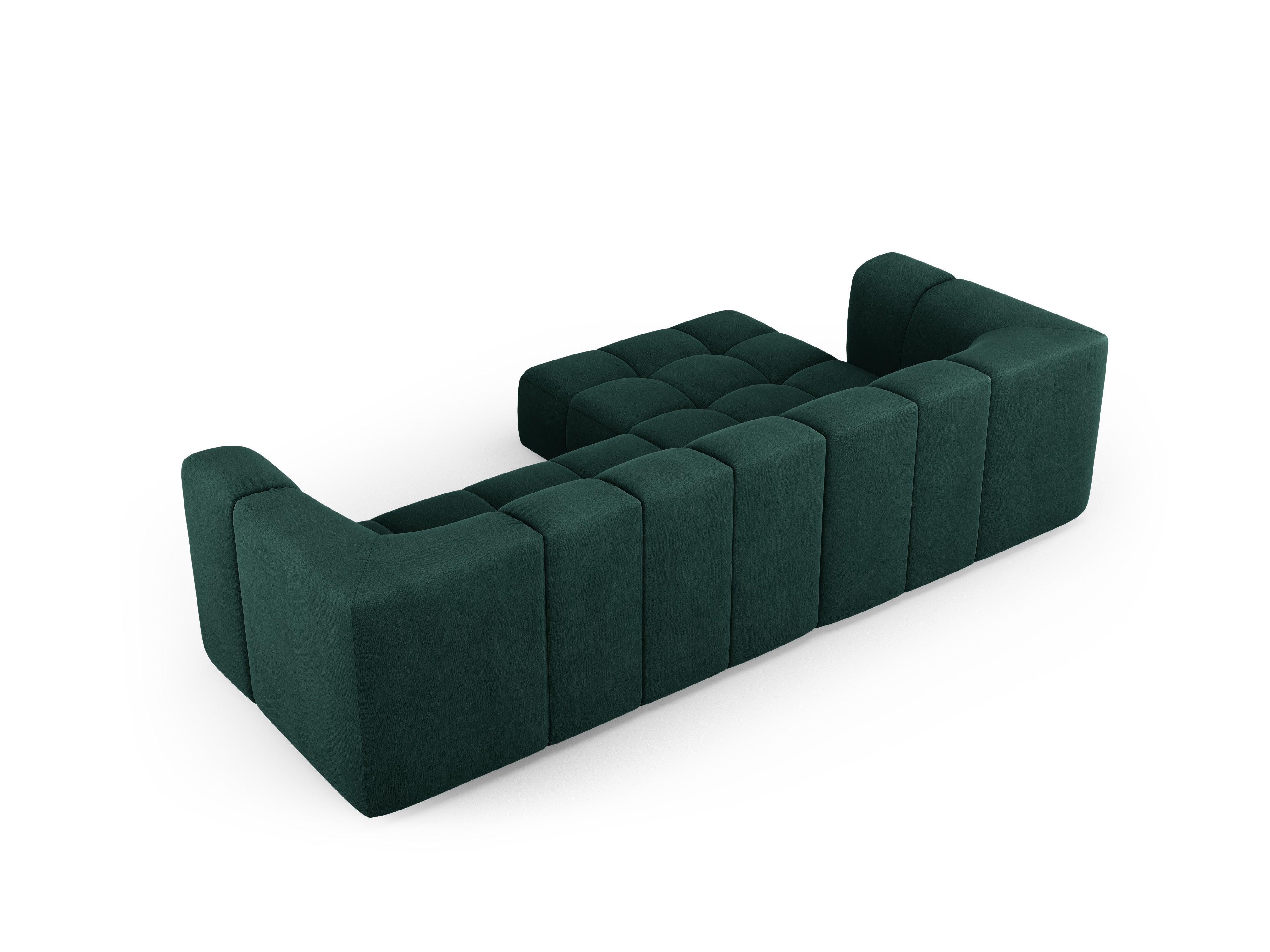 Narożnik 3-osobowy lewostronny FRANCESCA butelkowa zieleń szenil Milo Casa Eye on Design