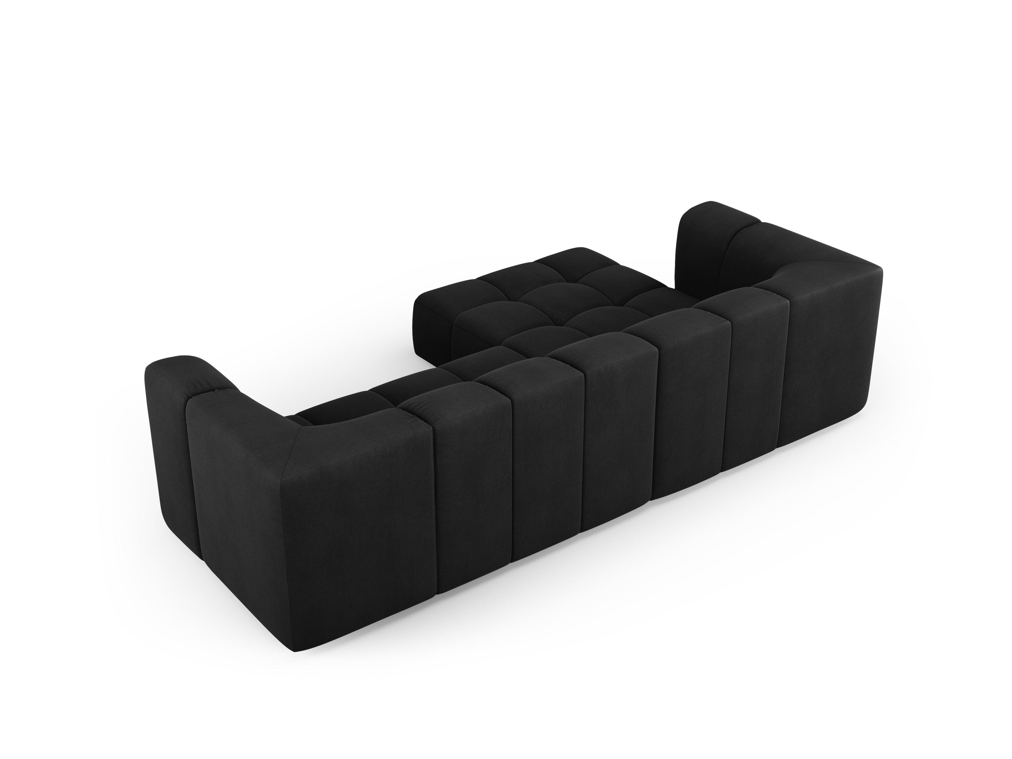 Narożnik 3-osobowy lewostronny FRANCESCA czarny szenil Milo Casa Eye on Design