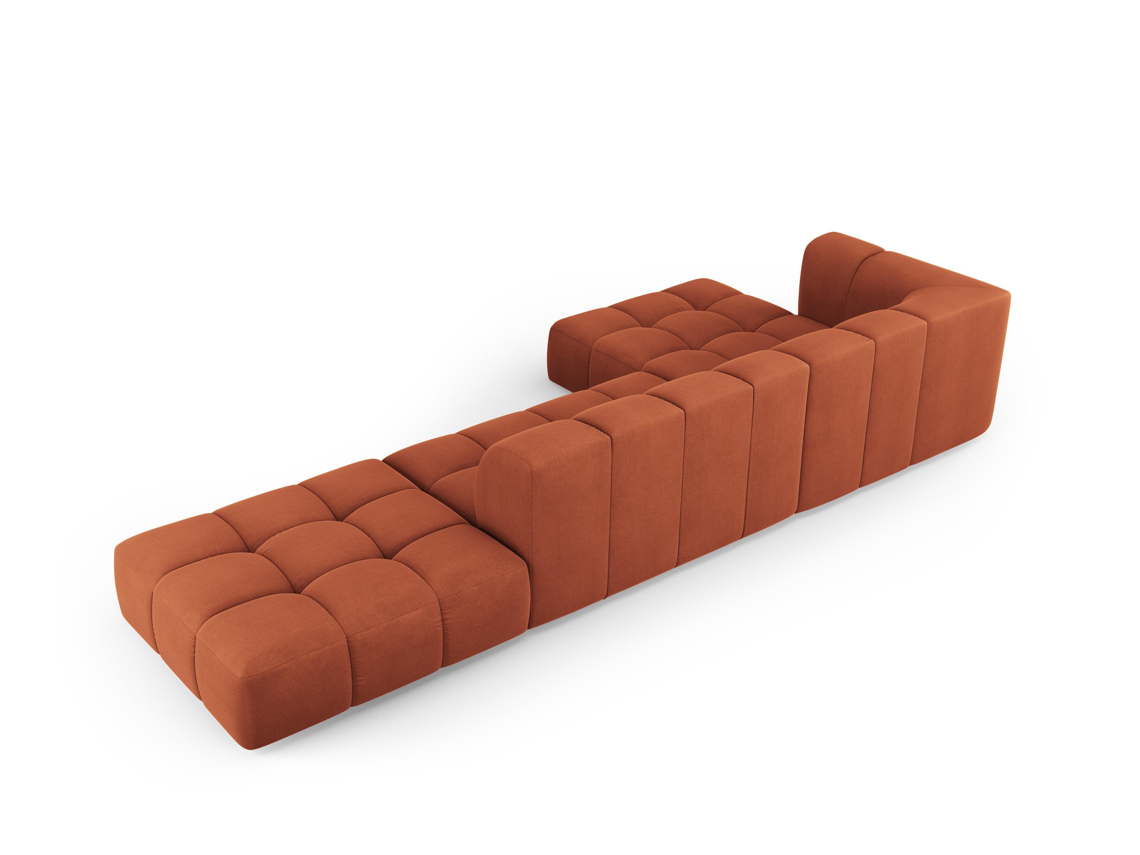Narożnik 5-osobowy lewostronny otwarty FRANCESCA terracotta szenil Milo Casa Eye on Design