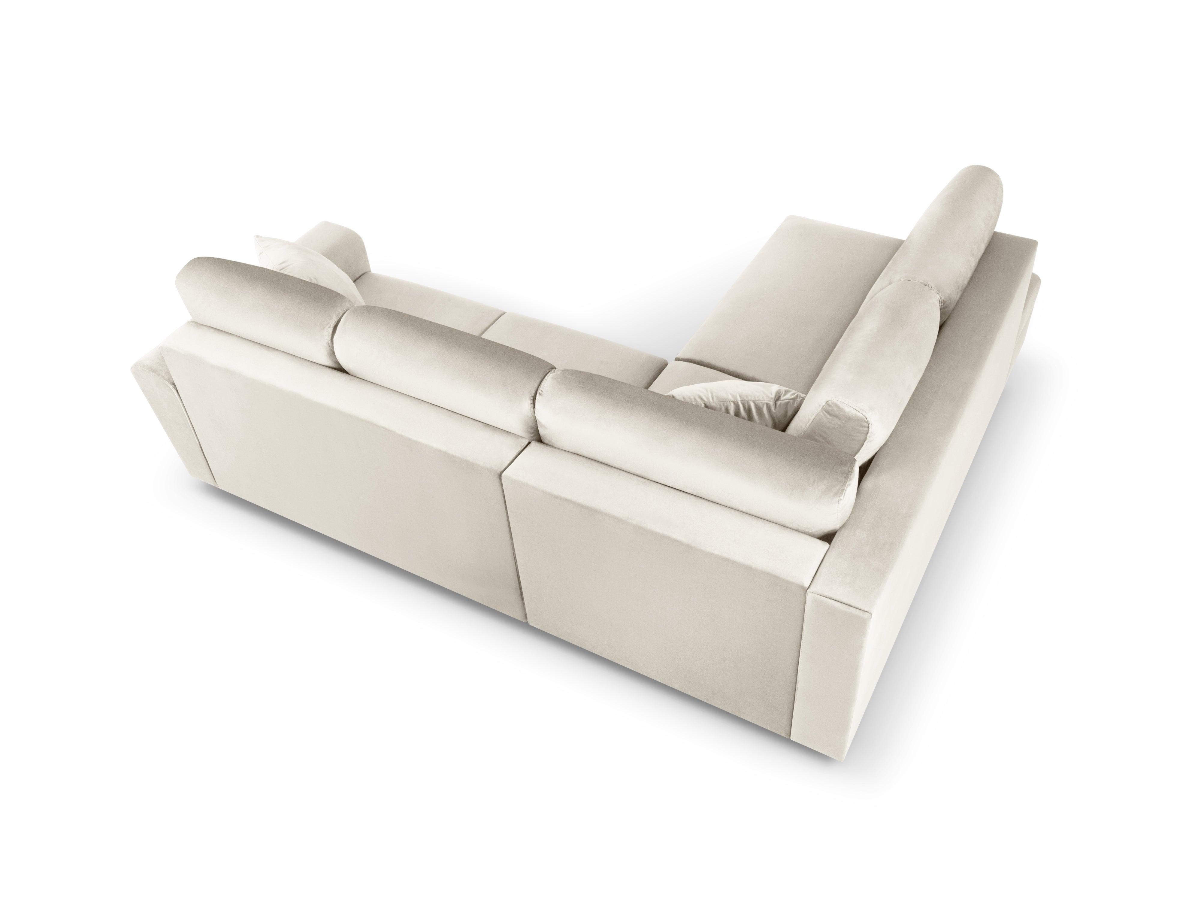 Narożnik 5-osobowy lewostronny z funkcją spania KYOTO beżowy ze złotą podstawą Cosmopolitan Design Eye on Design