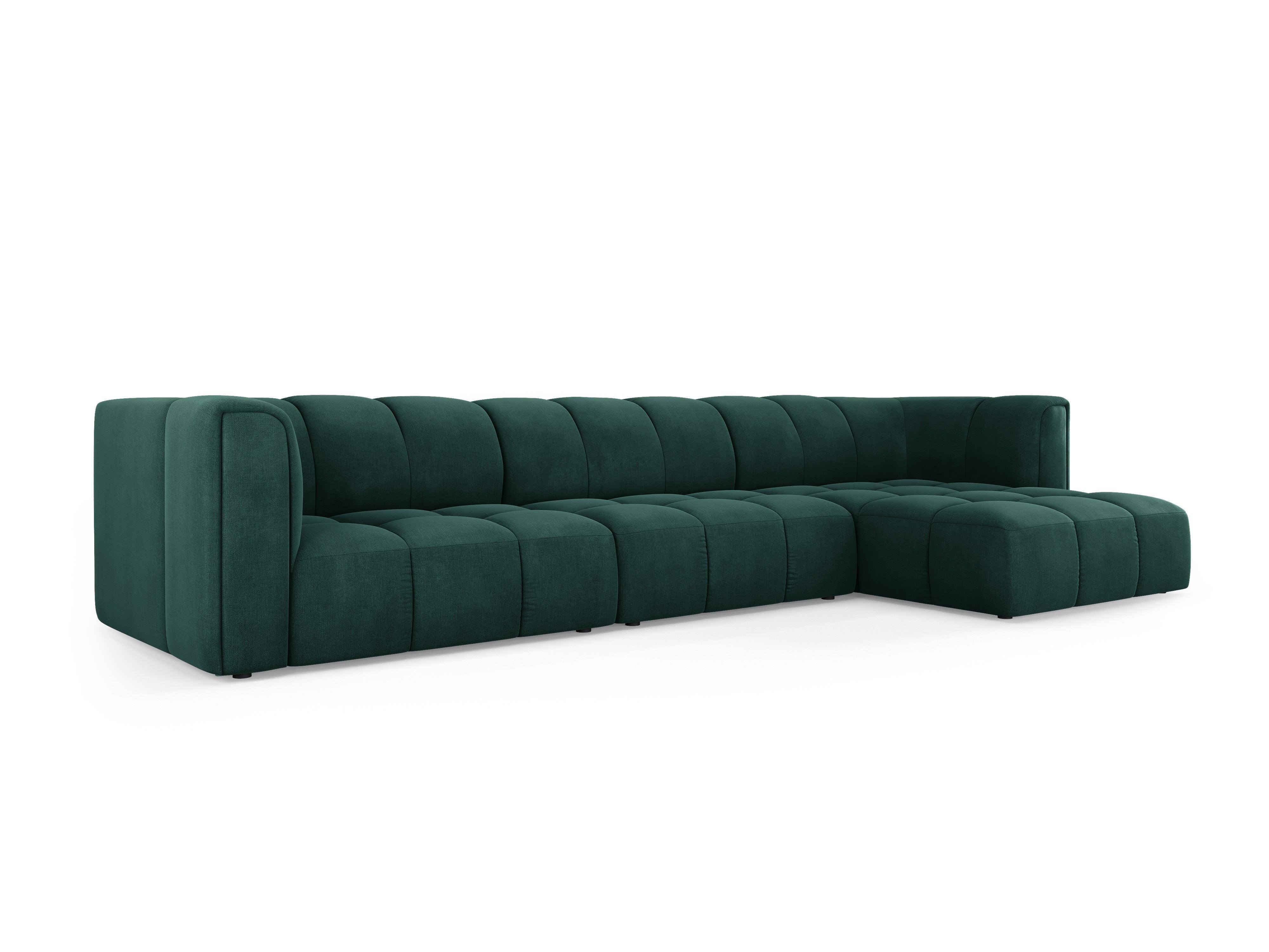 Narożnik 5-osobowy prawostronny FRANCESCA butelkowa zieleń szenil Milo Casa Eye on Design