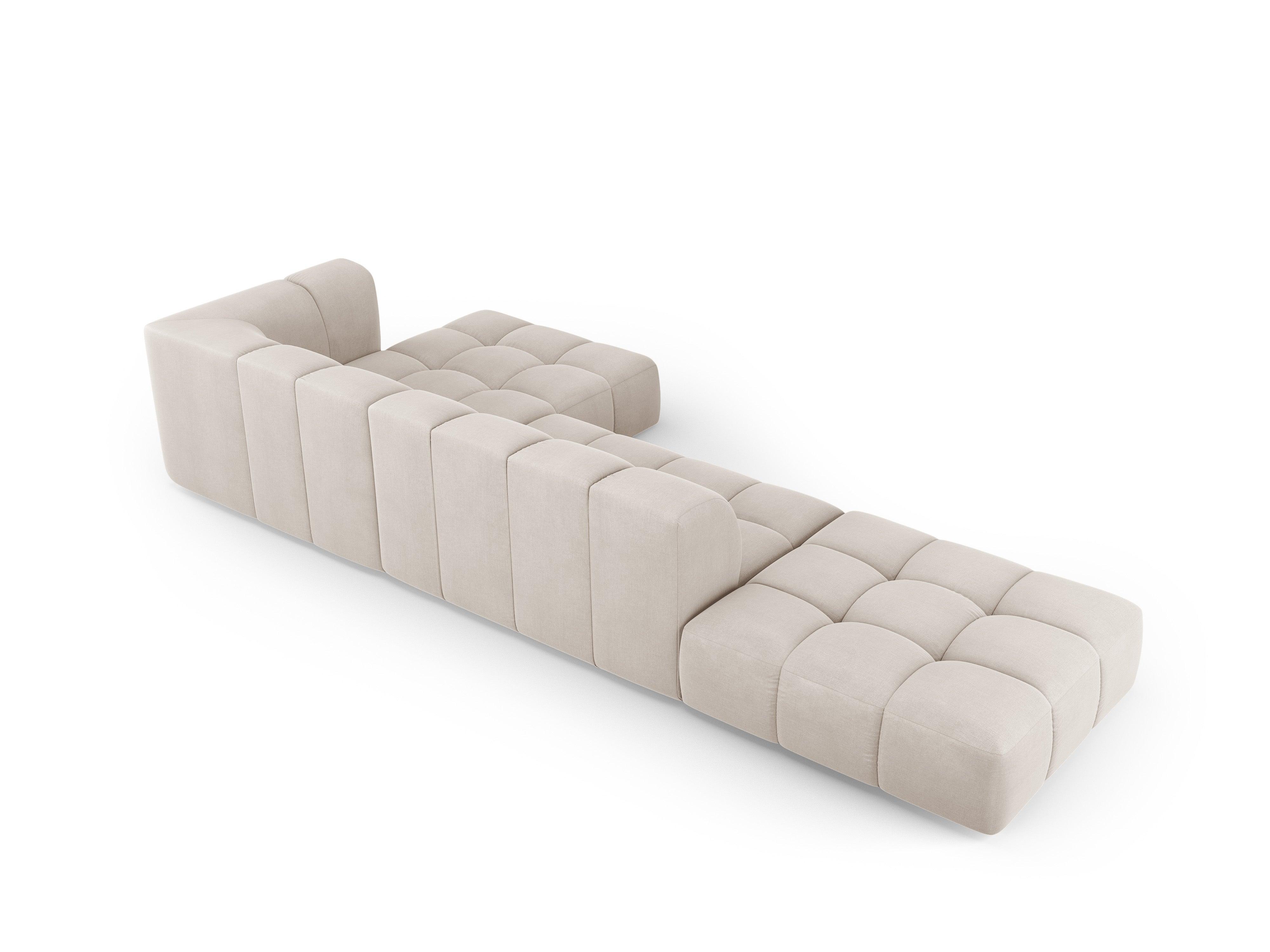 Narożnik 5-osobowy prawostronny otwarty FRANCESCA beżowy szenil Milo Casa Eye on Design