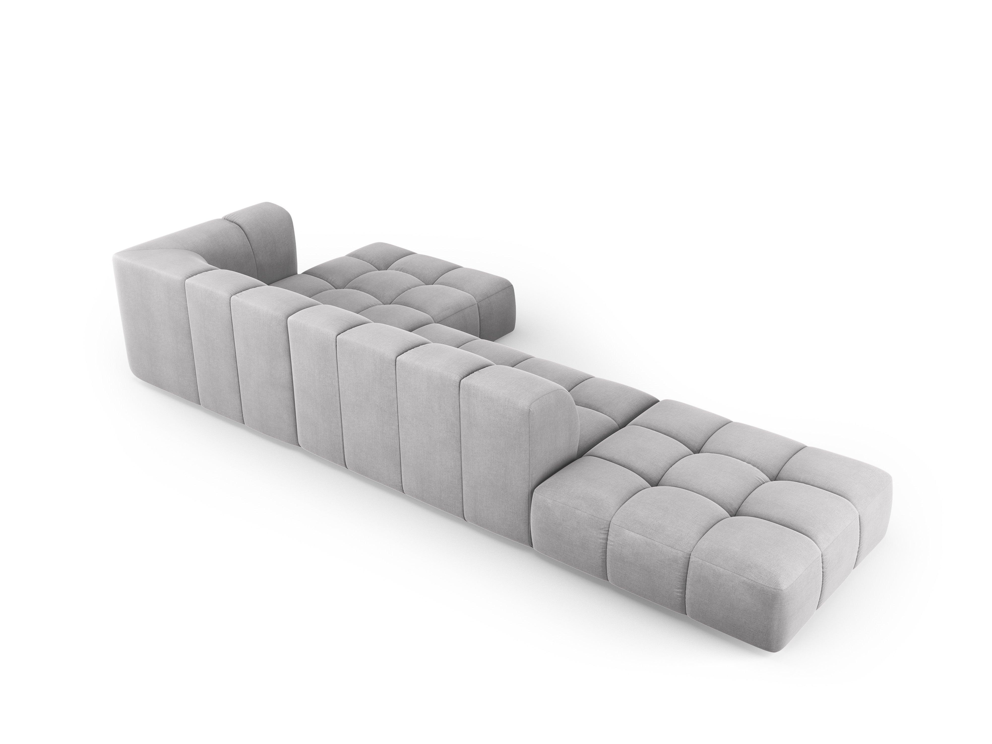 Narożnik 5-osobowy prawostronny otwarty FRANCESCA jasnoszary szenil Milo Casa Eye on Design