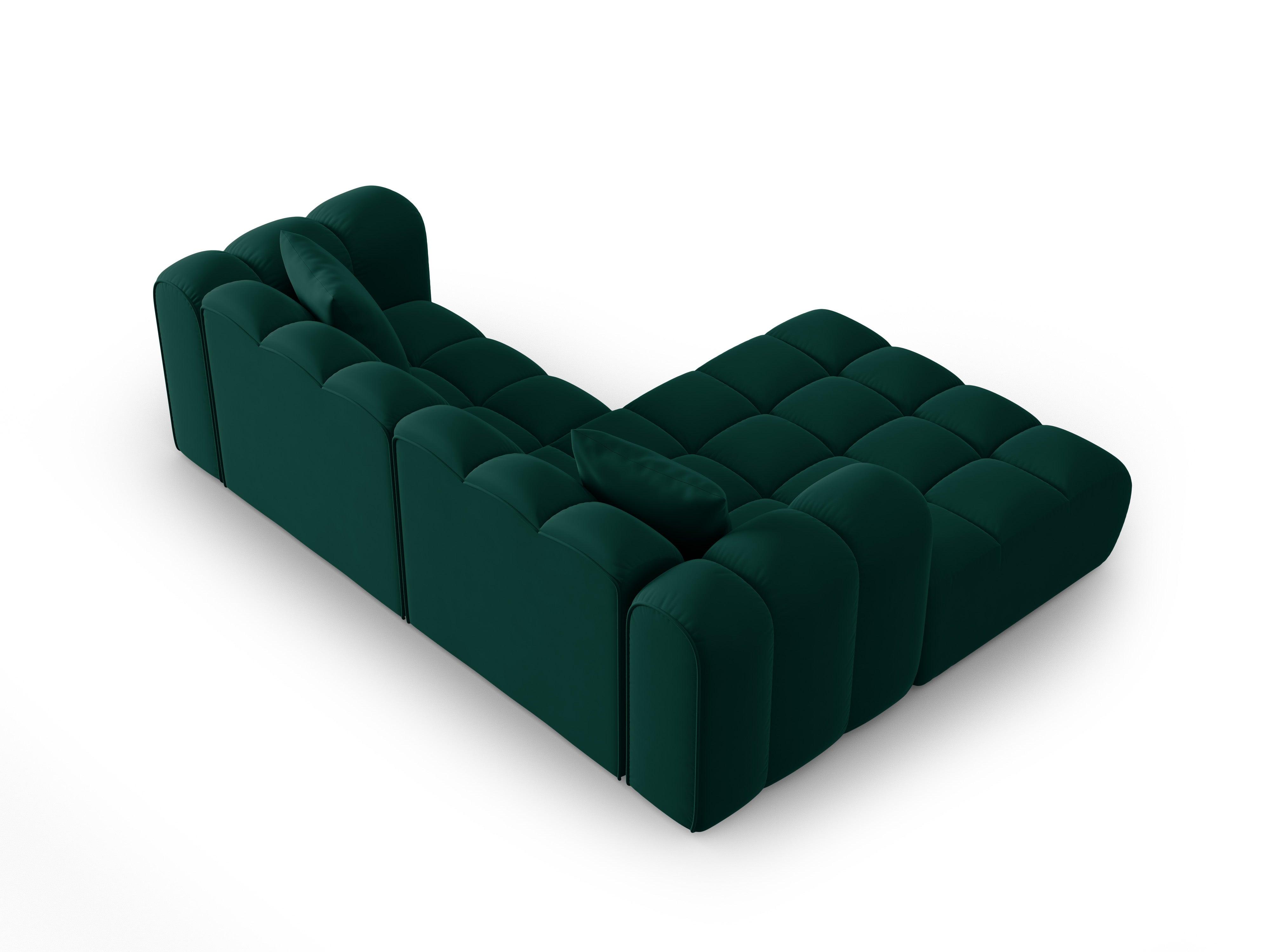 Narożnik aksamitny 3-osobowy lewostronny HALLEY butelkowa zieleń Windsor & Co Eye on Design