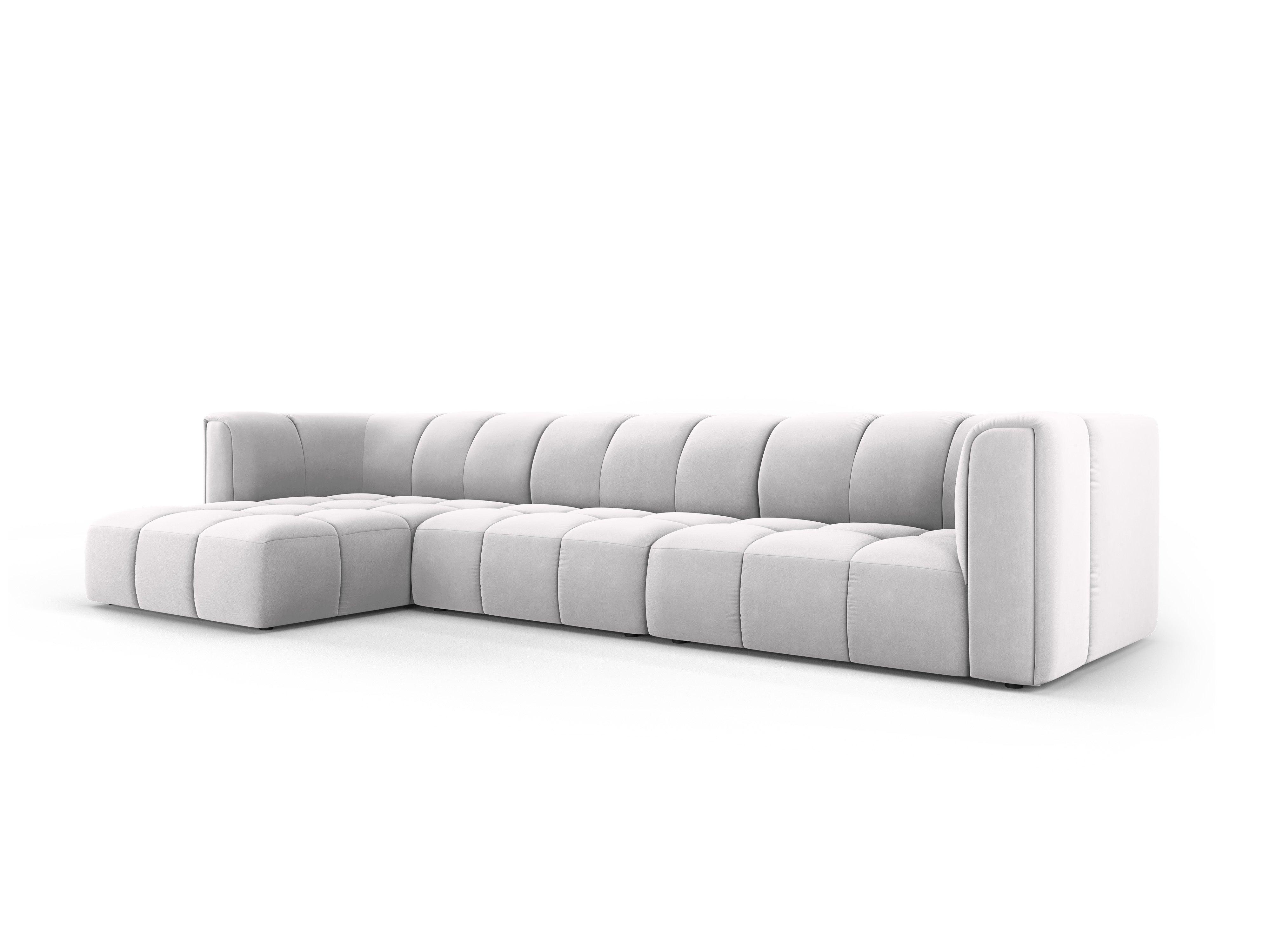 Narożnik aksamitny 5-osobowy lewostronny FRANCESCA srebrny Milo Casa Eye on Design