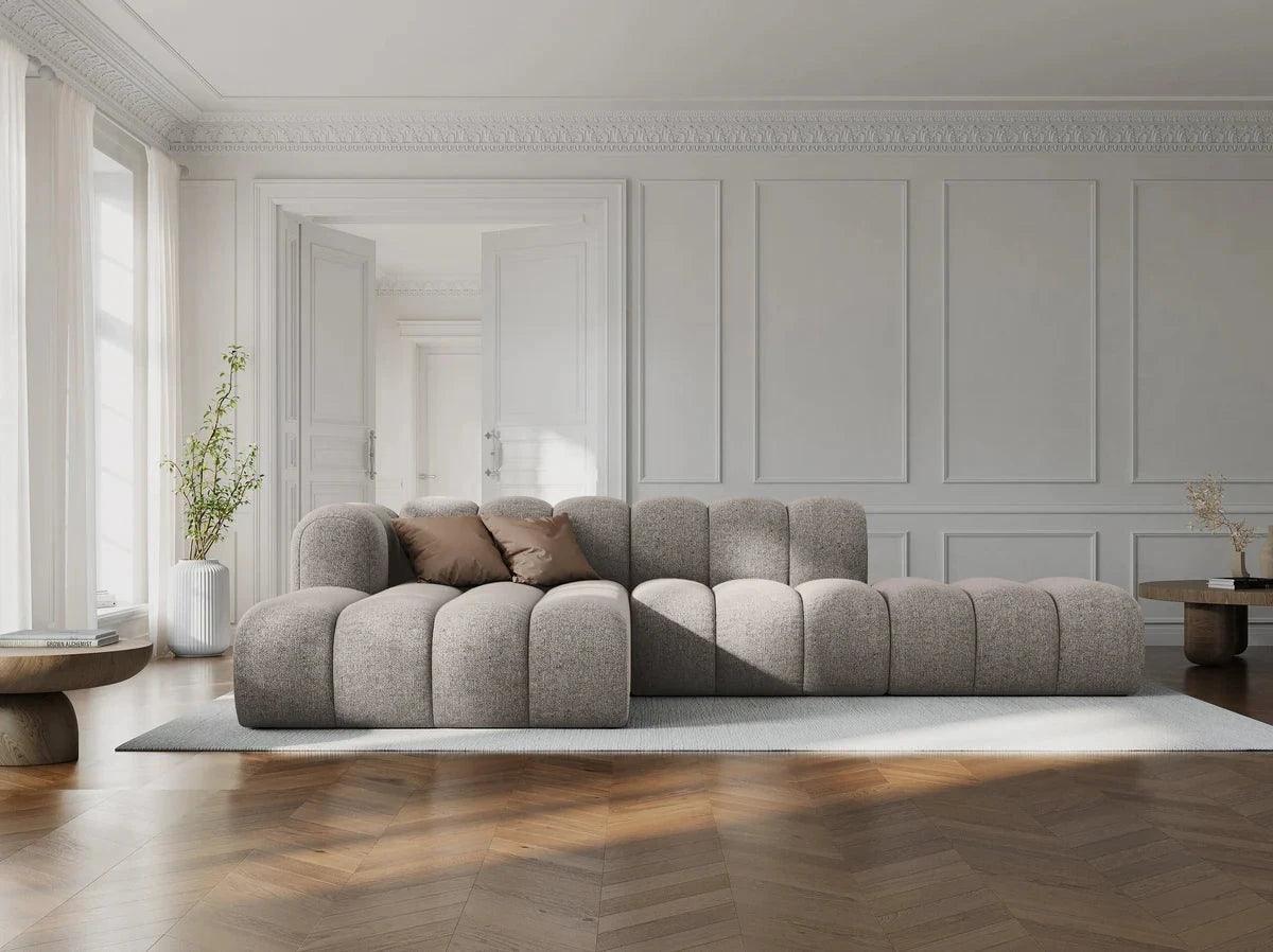 Narożnik aksamitny 5-osobowy lewostronny SKYLER koralowy Interieurs 86 Eye on Design