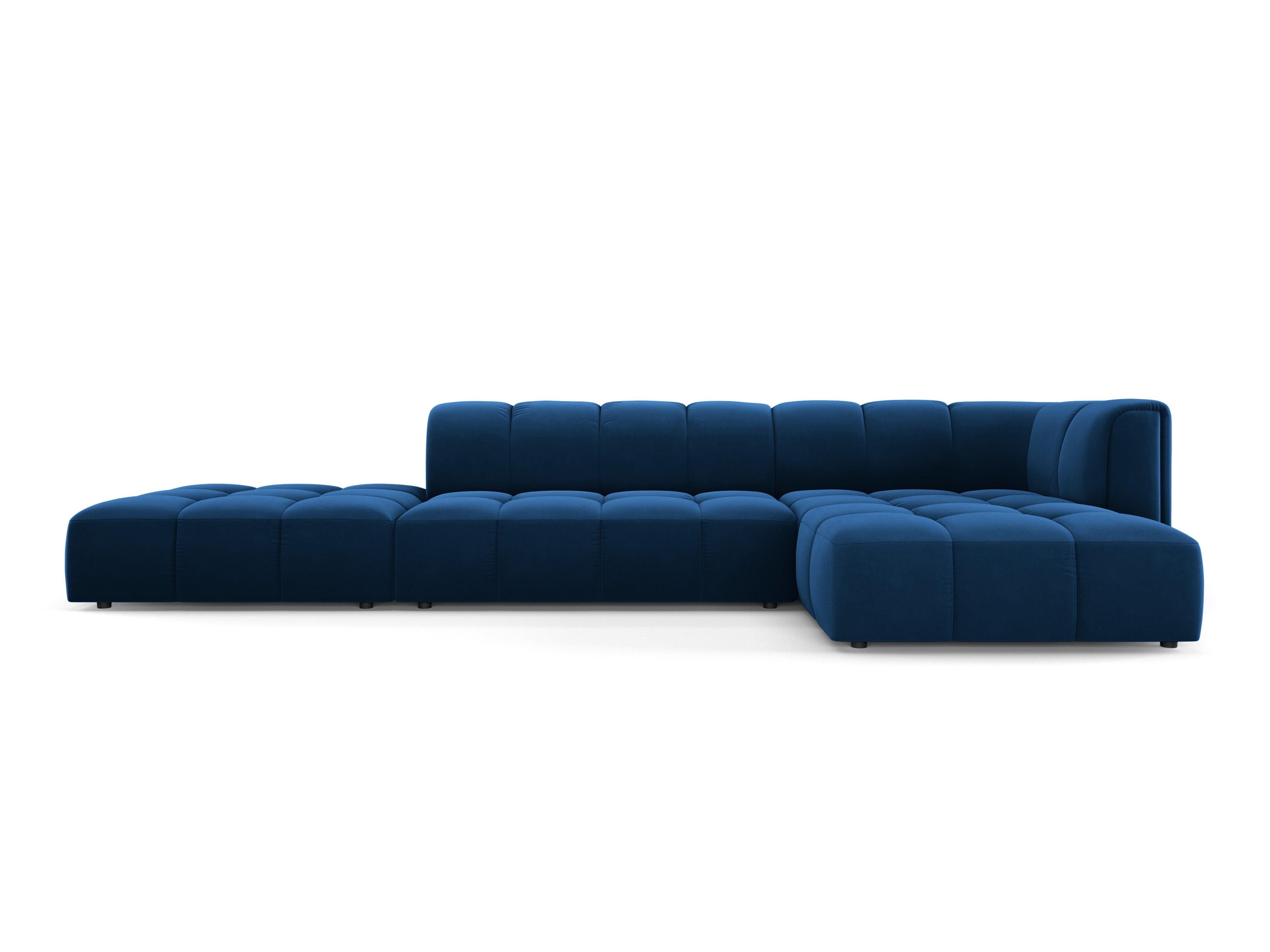 Narożnik aksamitny 5-osobowy prawostronny otwarty FRANCESCA granat królewski Milo Casa Eye on Design