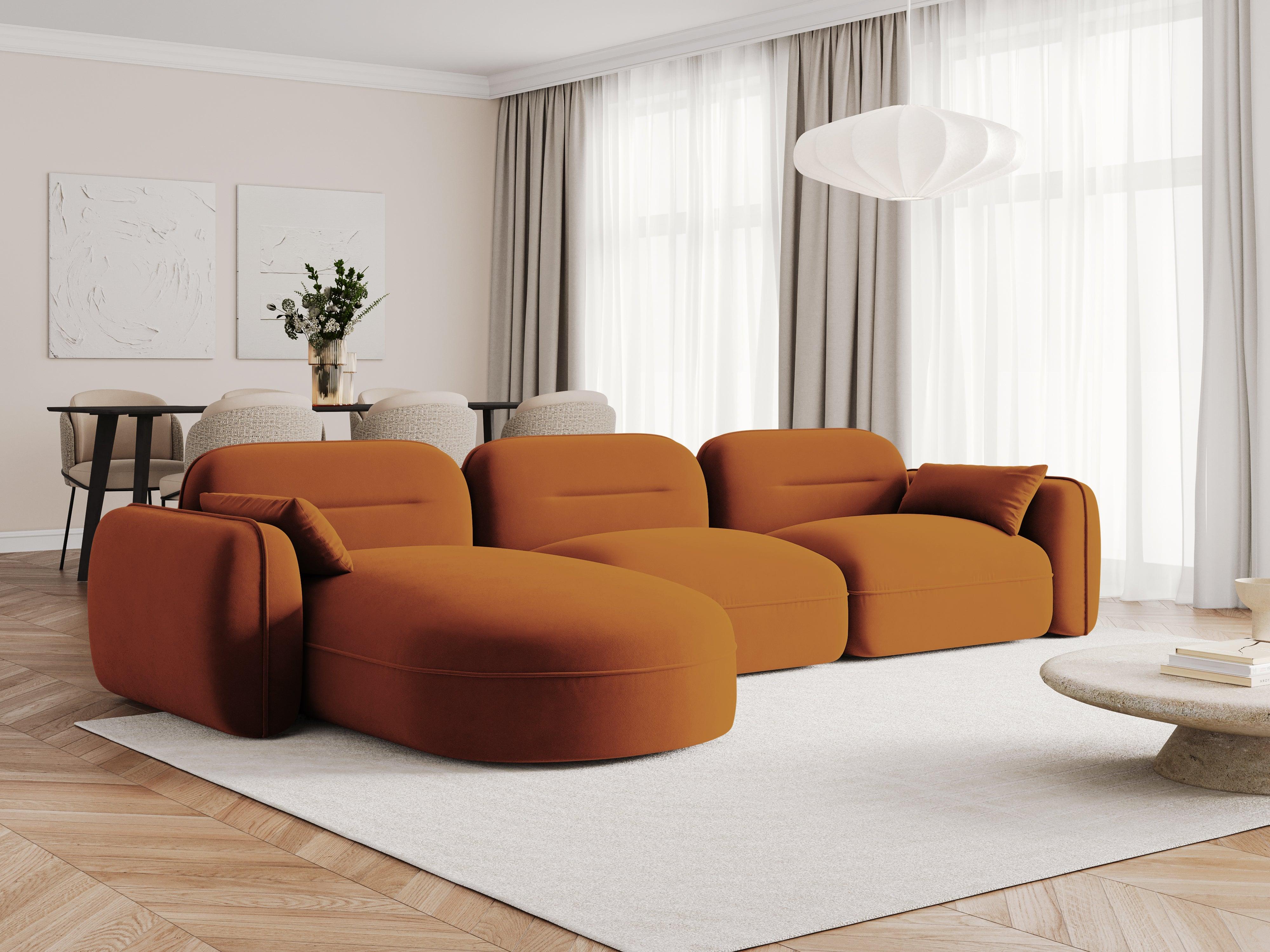 Narożnik modułowy aksamitny lewostronny 4-osobowy SYDNEY terracotta Cosmopolitan Design Eye on Design
