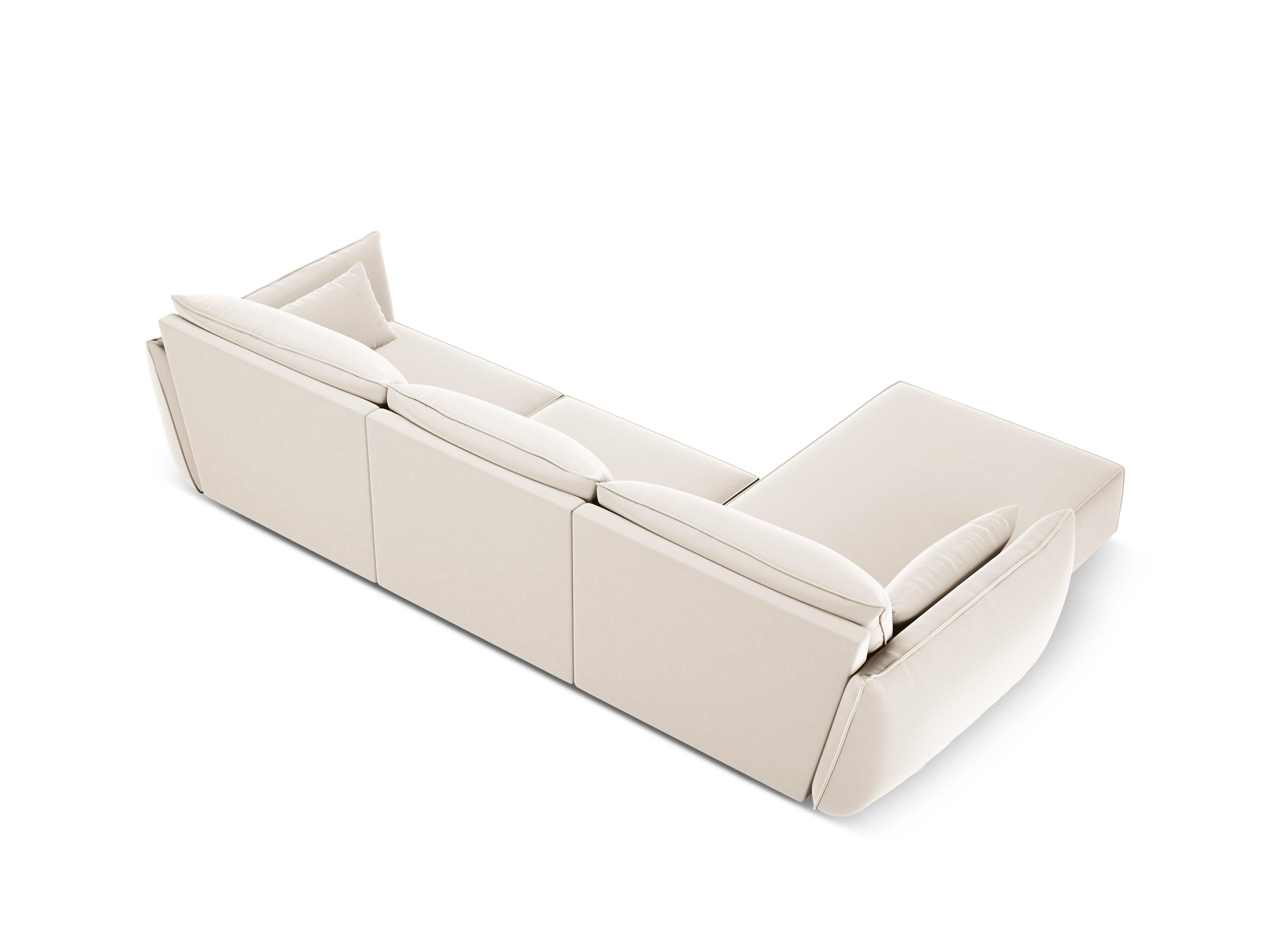 Narożnik aksamitny lewostronny 4-osobowy VANDA beżowy Mazzini Sofas Eye on Design