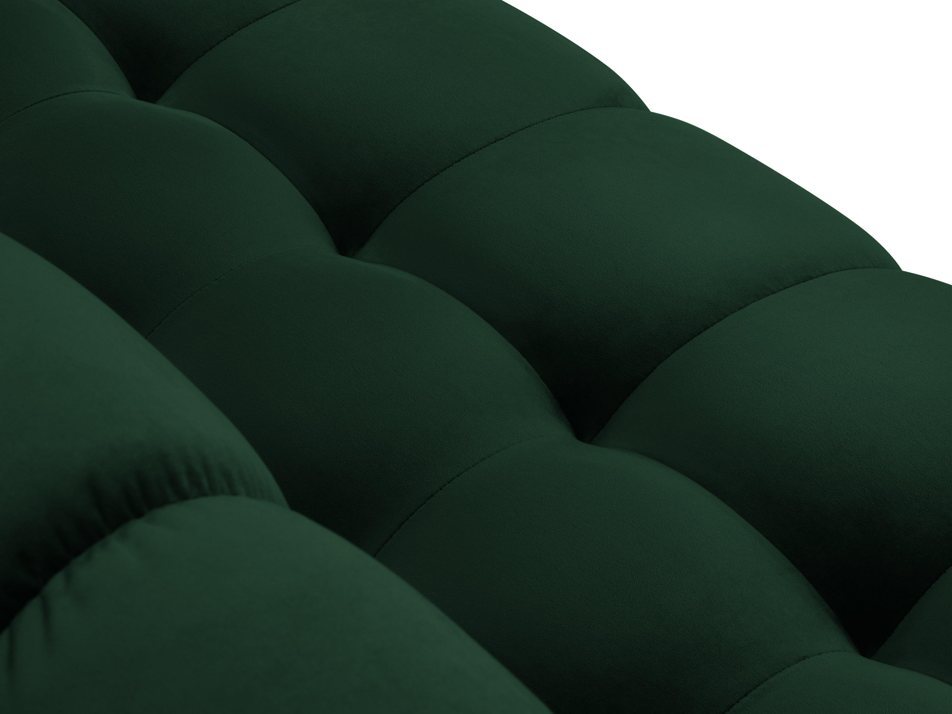 Narożnik aksamitny lewostronny BALI butelkowa zieleń z czarną podstawą Cosmopolitan Design Eye on Design
