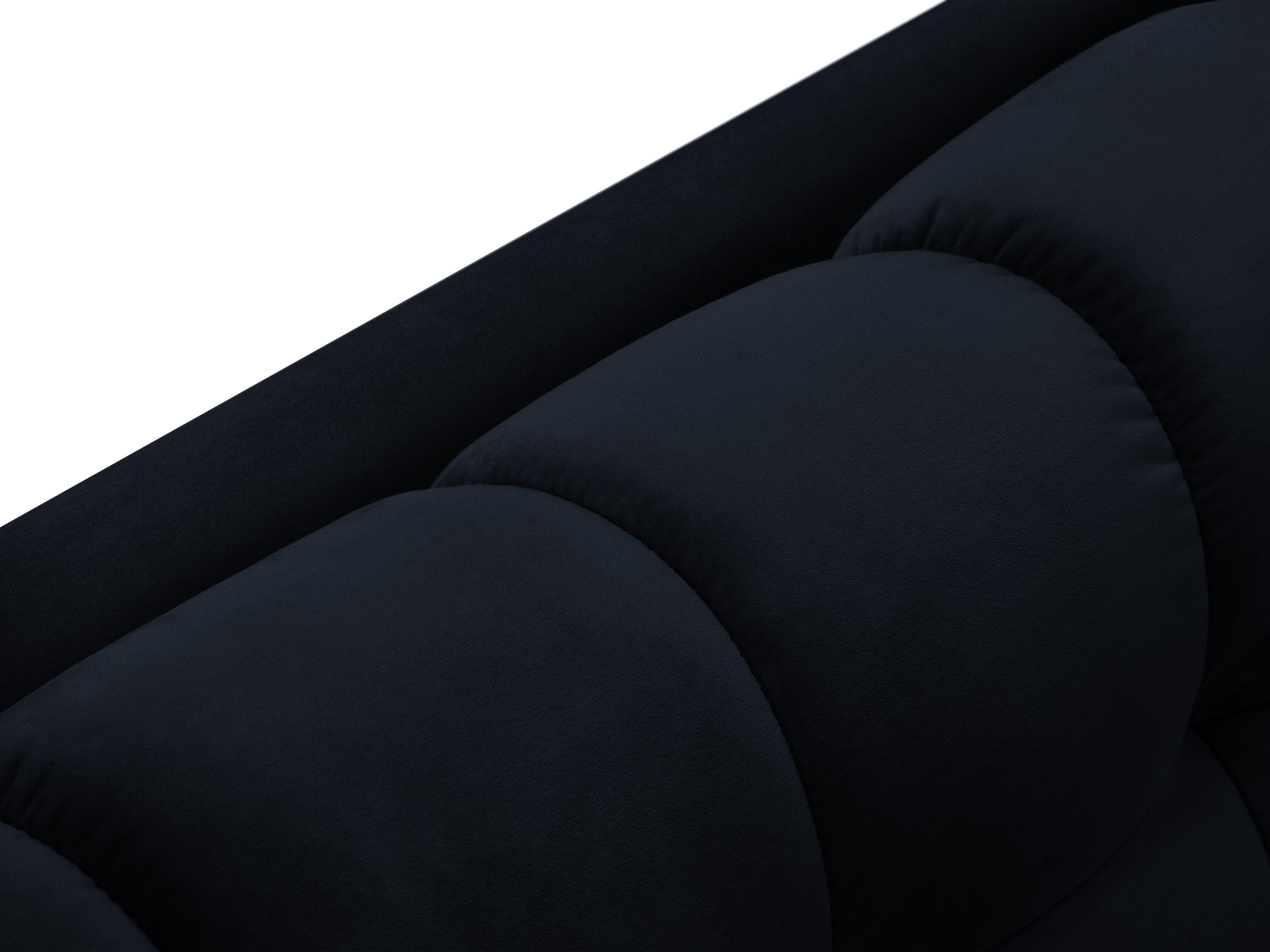 Narożnik aksamitny lewostronny BALI ciemnoniebieski ze złotą podstawą Cosmopolitan Design Eye on Design