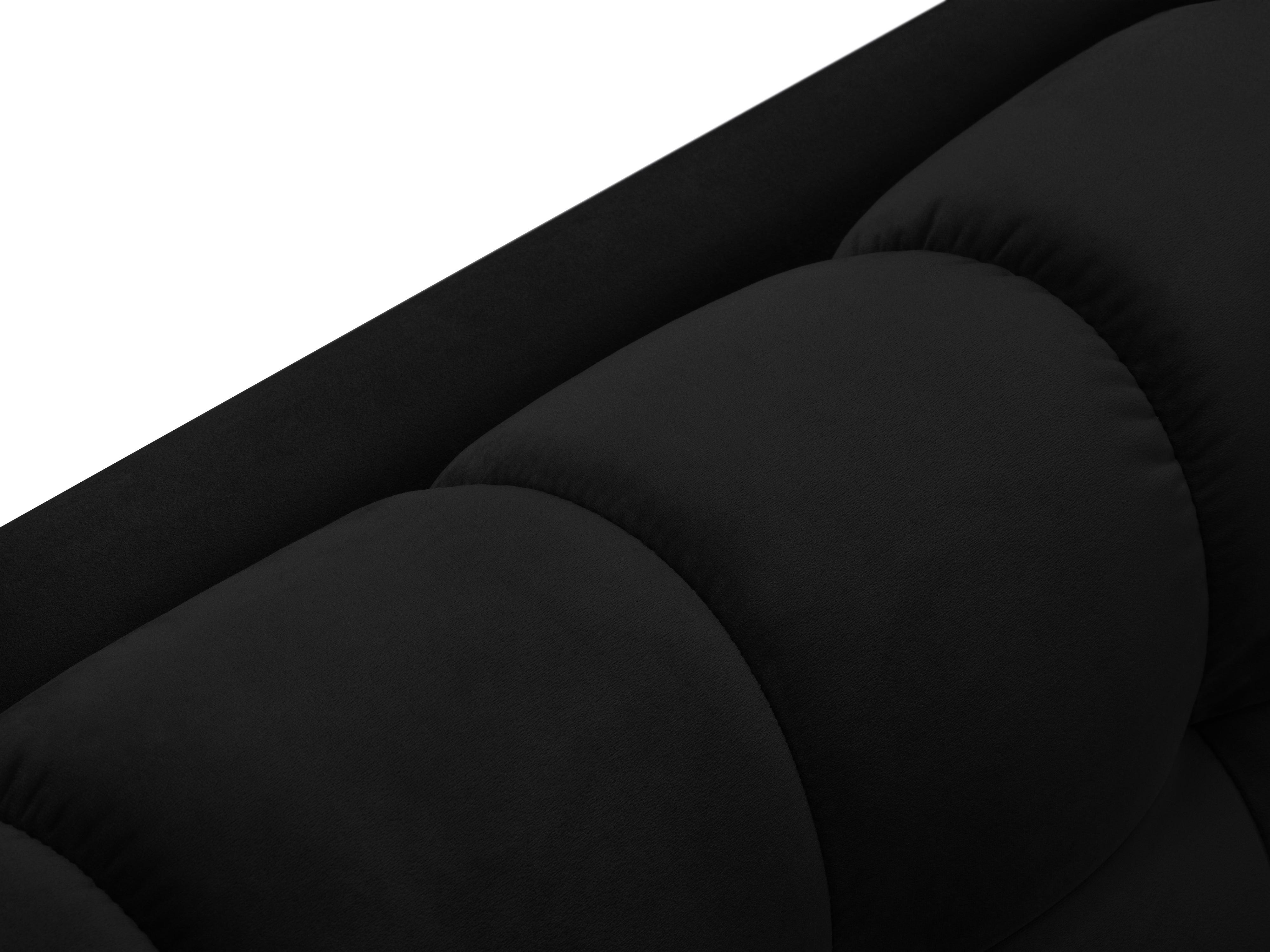 Narożnik aksamitny lewostronny BALI czarny z czarną podstawą Cosmopolitan Design Eye on Design