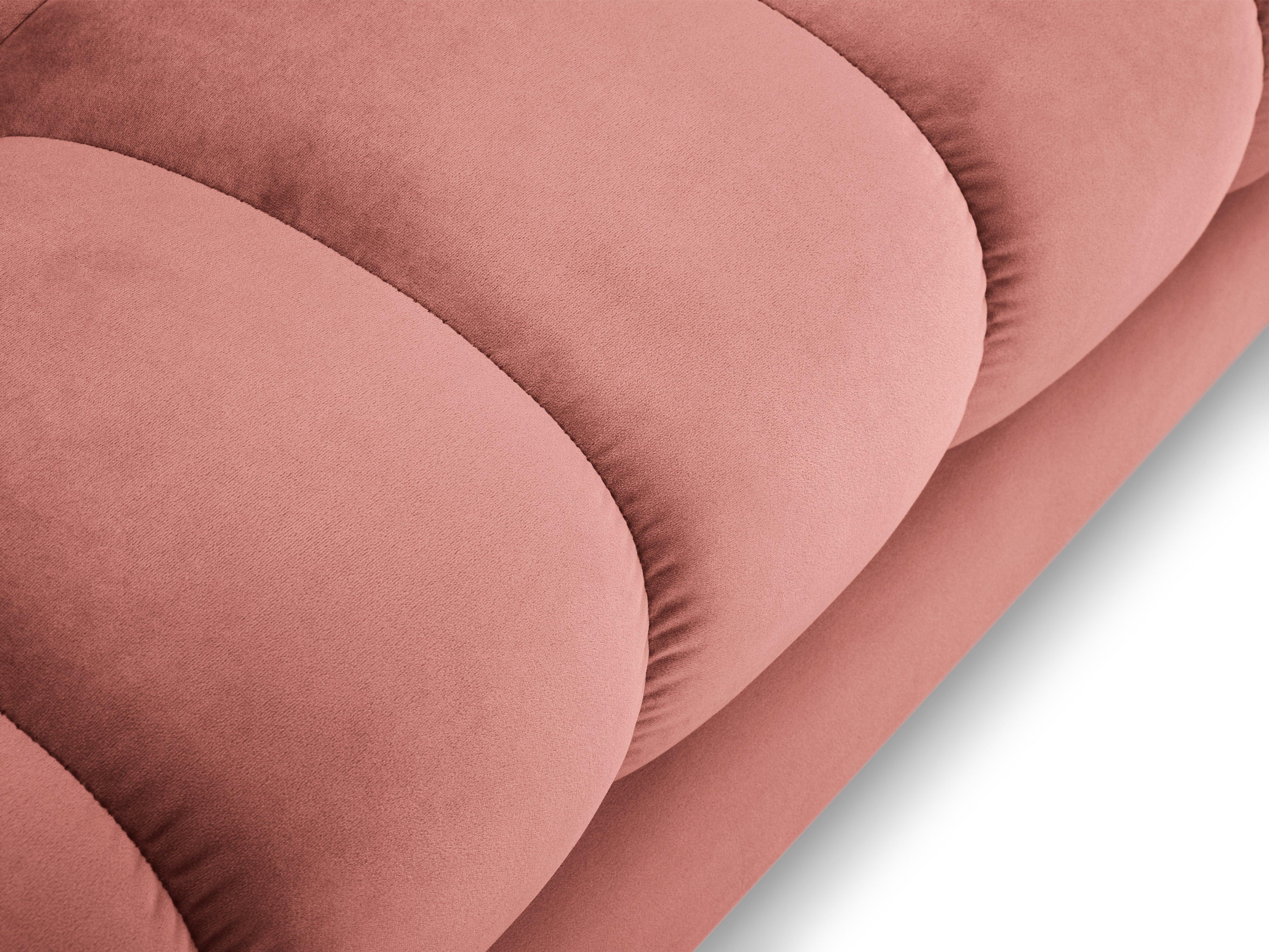 Narożnik aksamitny lewostronny BALI różowy ze złotą podstawą Cosmopolitan Design Eye on Design
