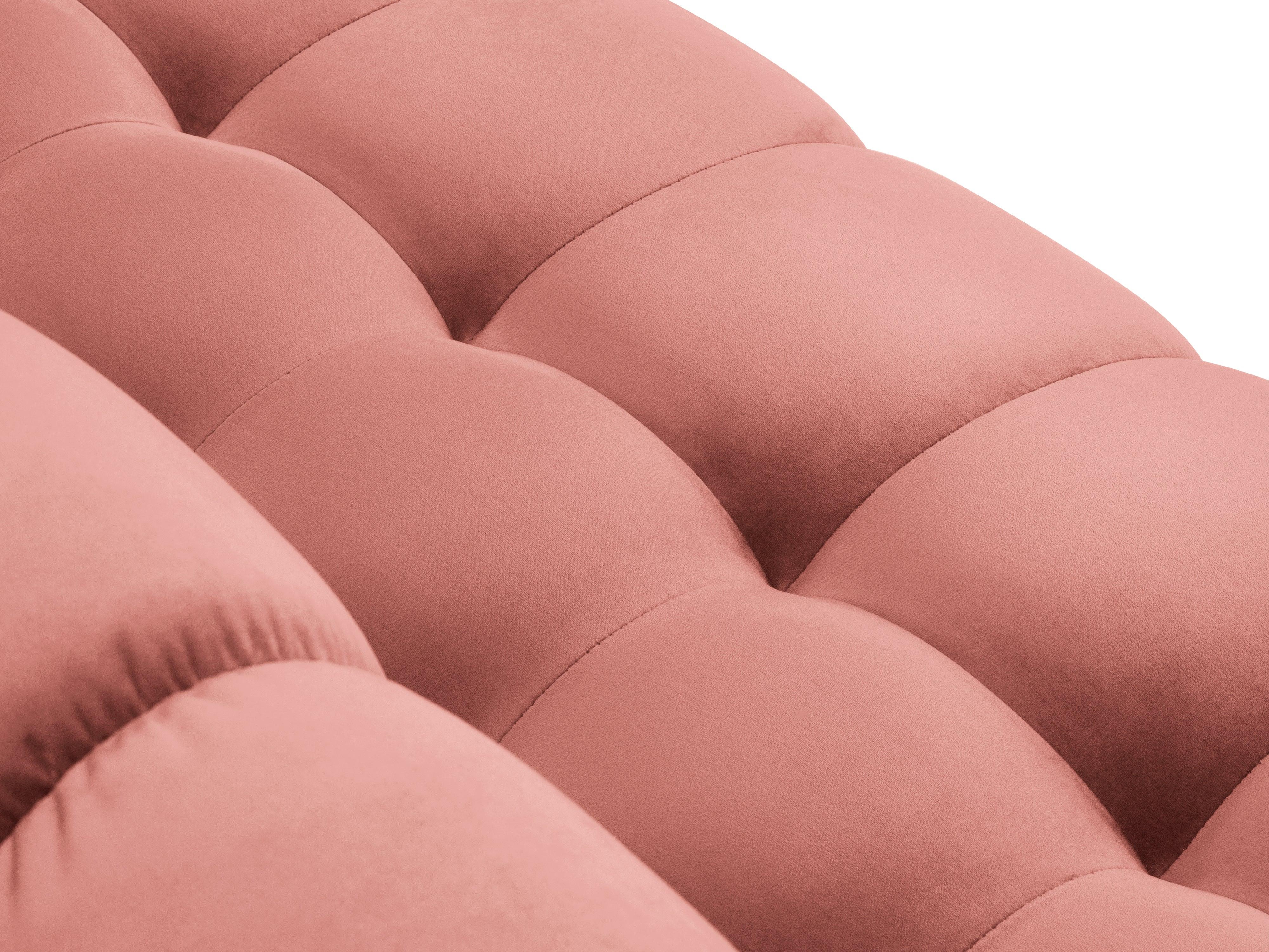 Narożnik aksamitny lewostronny BALI różowy ze złotą podstawą Cosmopolitan Design Eye on Design