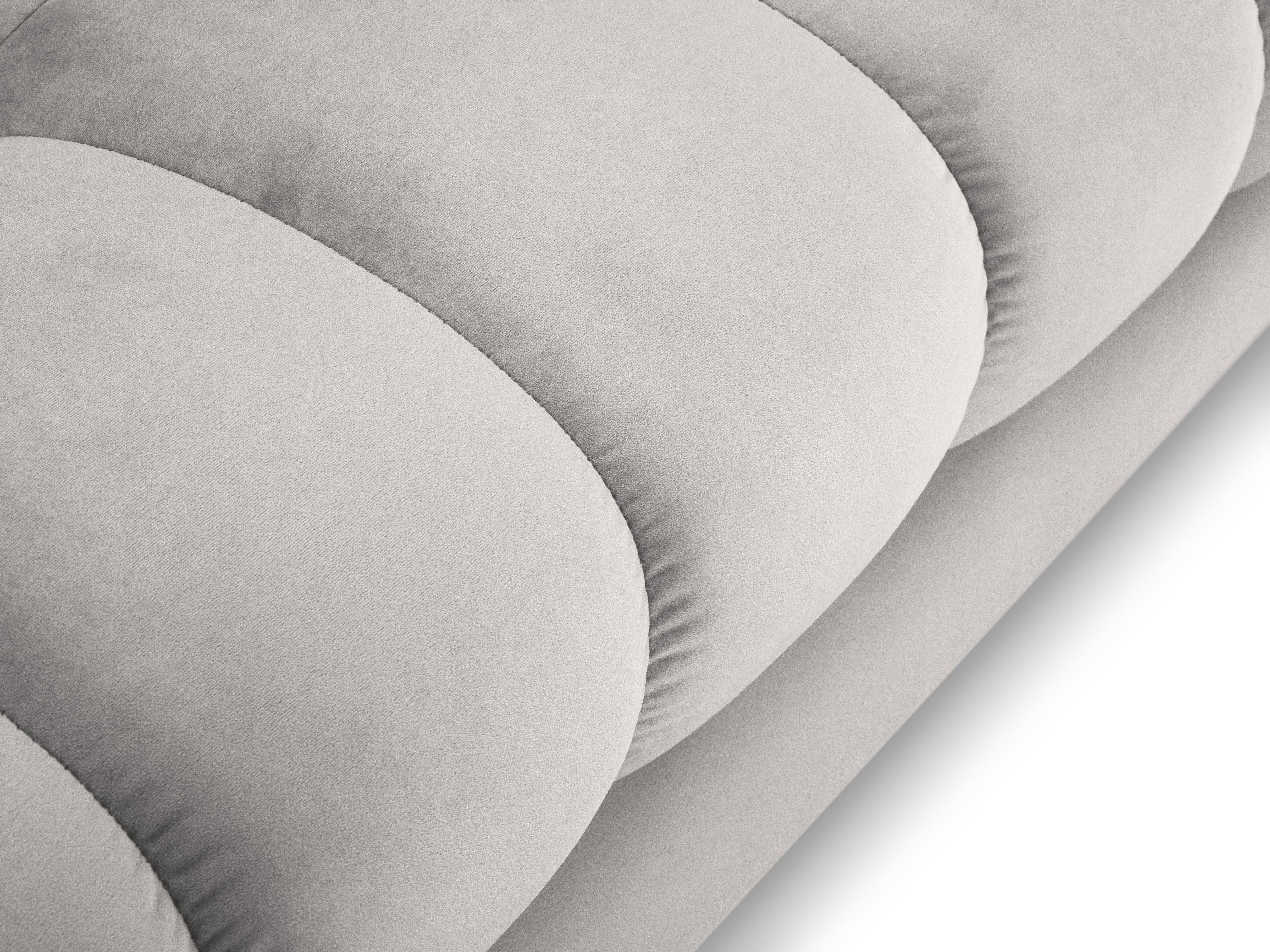 Narożnik aksamitny lewostronny BALI srebrny z czarną podstawą Cosmopolitan Design Eye on Design