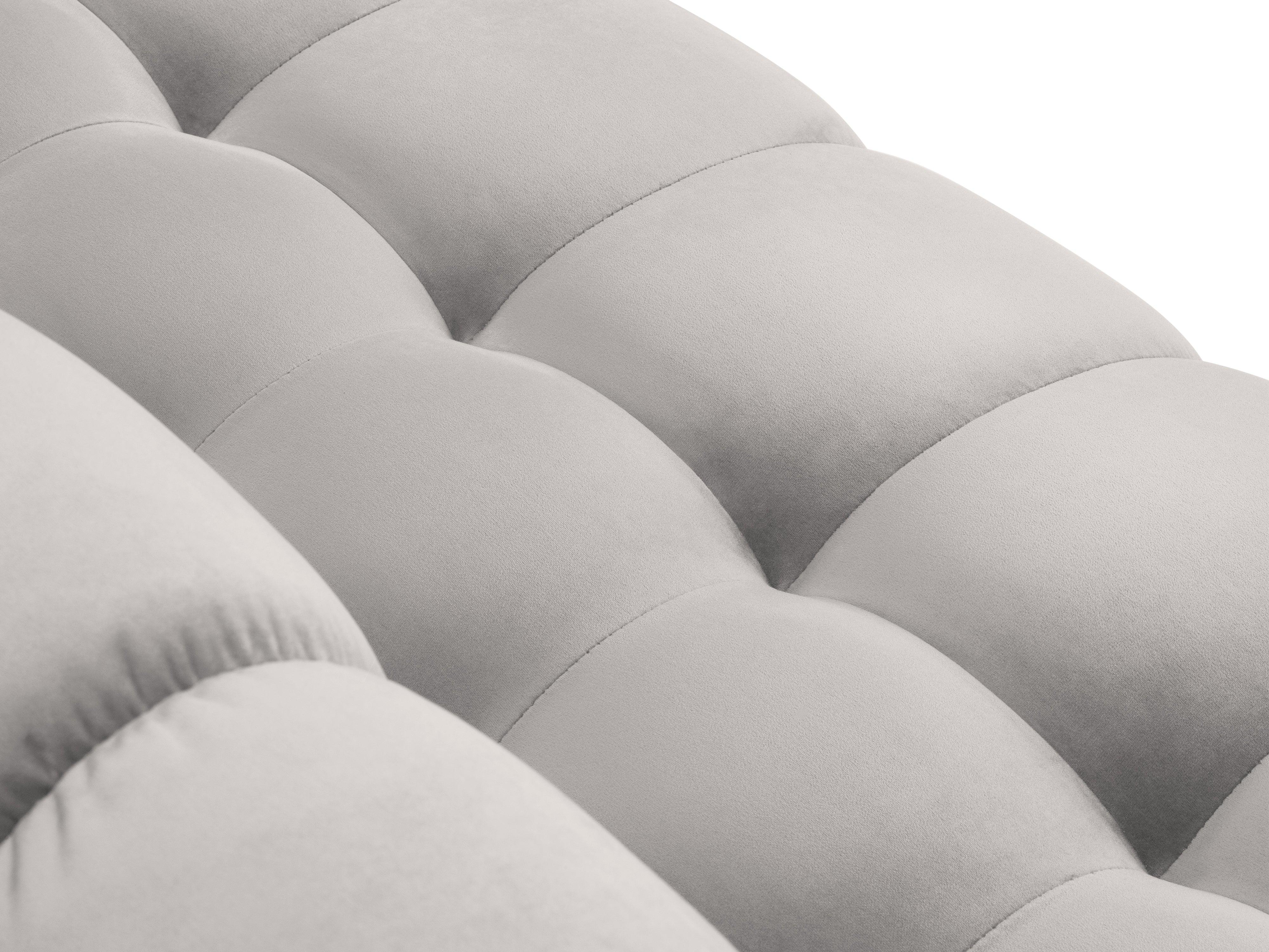 Narożnik aksamitny lewostronny BALI srebrny z czarną podstawą Cosmopolitan Design Eye on Design