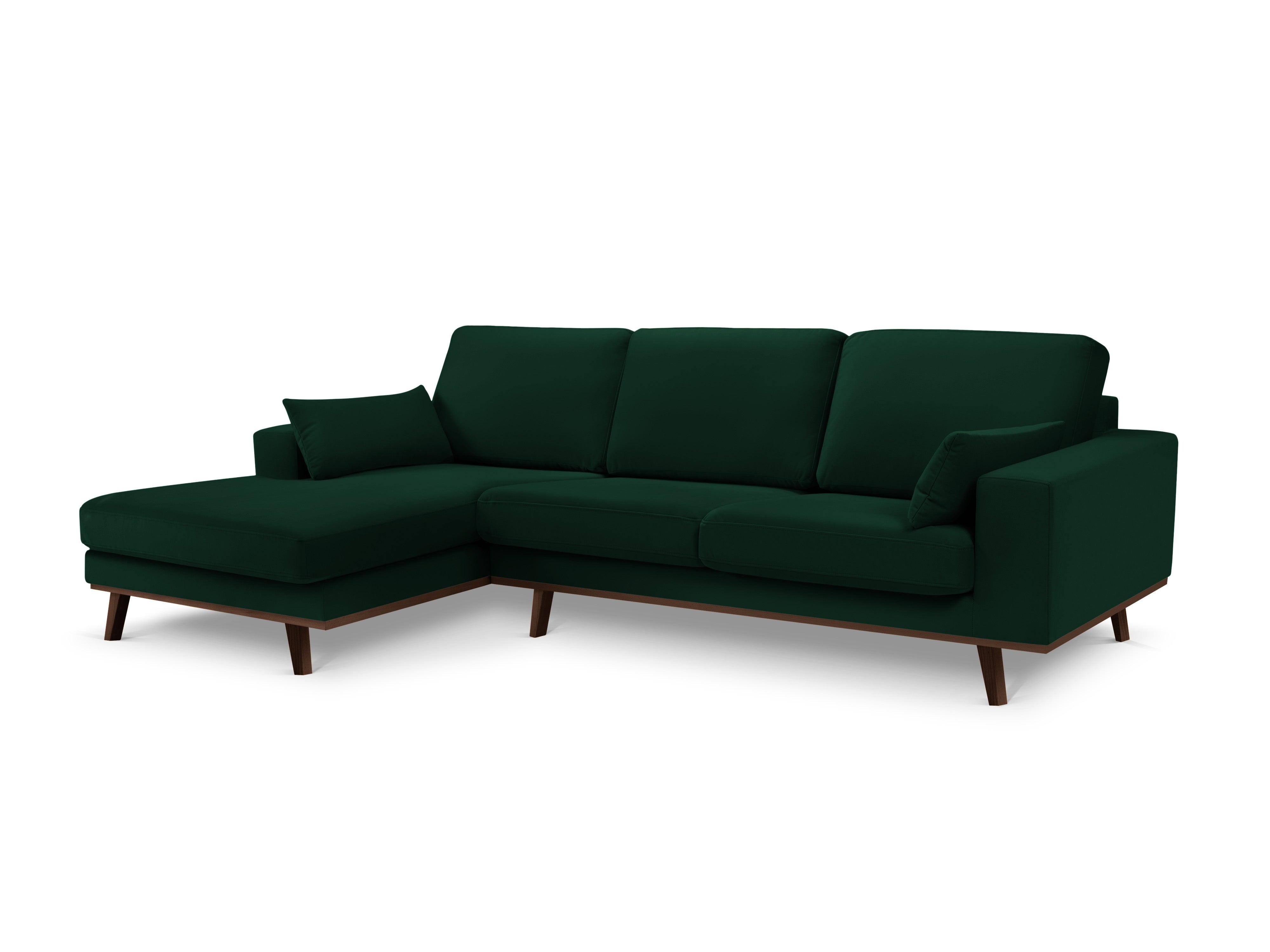 Narożnik aksamitny lewostronny HEBE butelkowa zieleń Mazzini Sofas Eye on Design