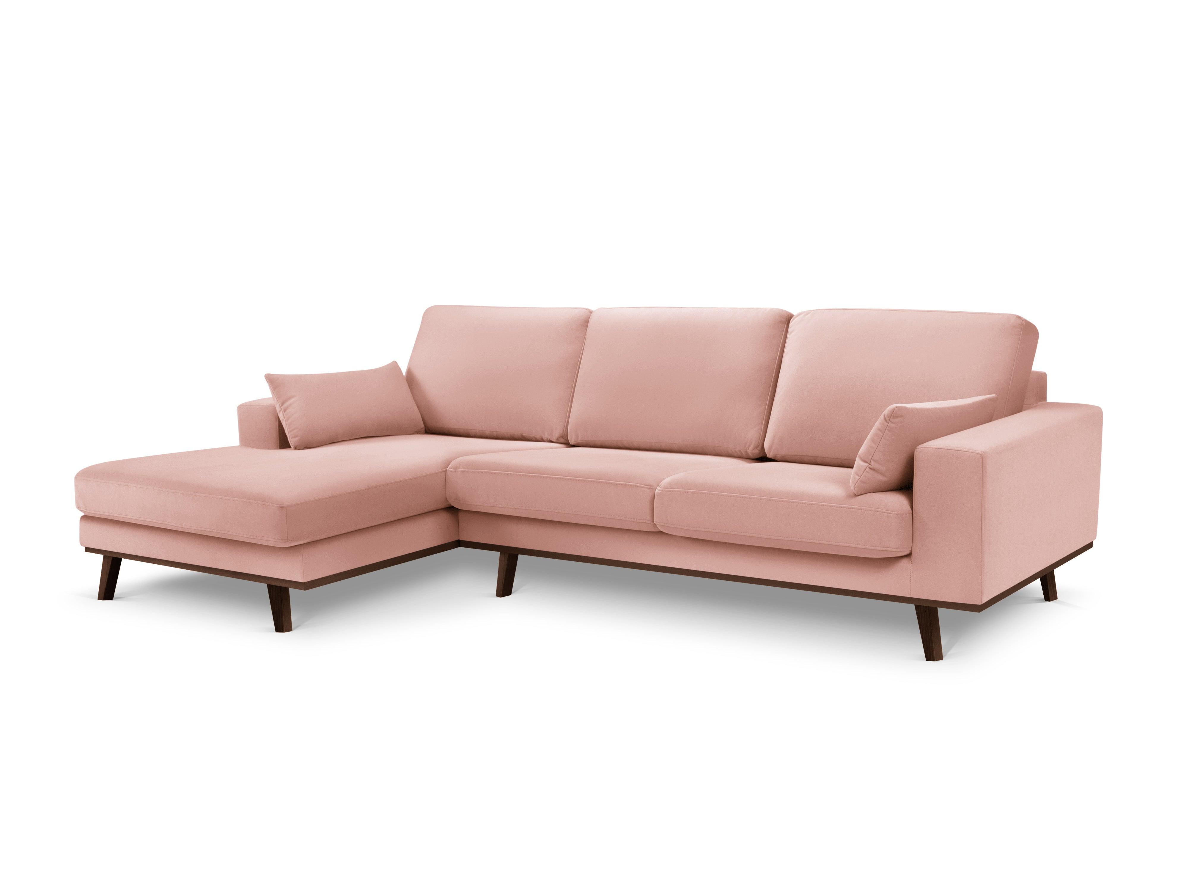 Narożnik aksamitny lewostronny HEBE różowy Mazzini Sofas Eye on Design